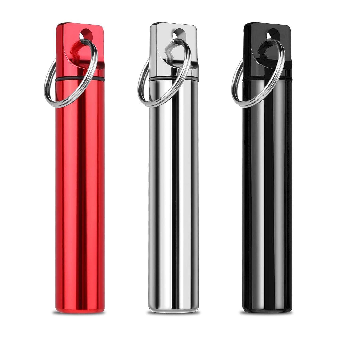 3 Pcs Metal Portable Toothpick Holder Box Aluminum Alloy Toothpicks Container Pocket Waterproof Toothpicks Case Keychain Tooth Pick Holder Dispenser for Travel Outdoor Camping Picnic Purse Tool