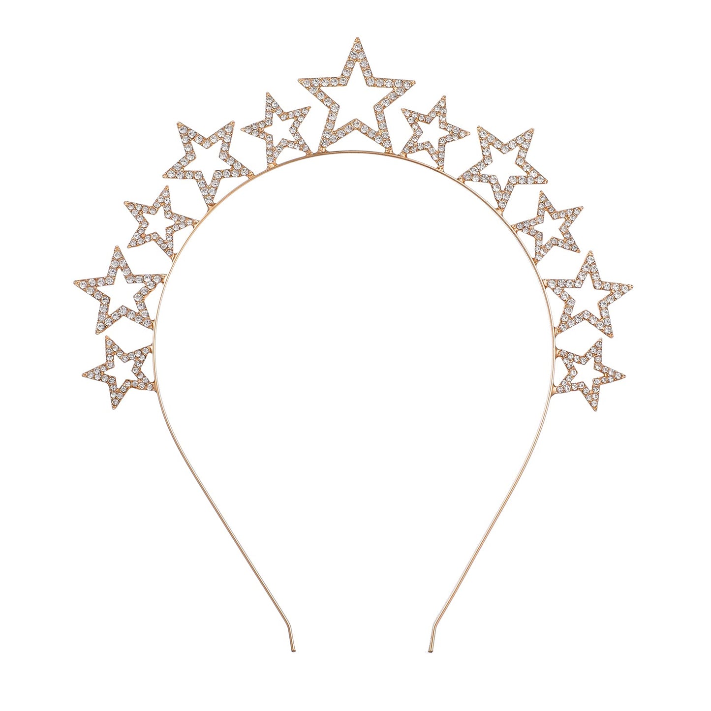 Sibba Star Headbands for Women Girls, Shinny Crystal Bridal Rhinestone Hairbands Cute Party Headpiece Crown Hair Accessories Wedding Hair Hoop Holiday Party Tiara Headwear Head Band (Gold)