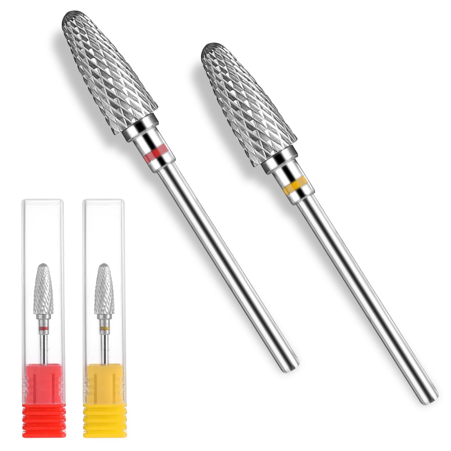 Gjinxi 2 x Nail Drill Bits 3/32 Inch Tungsten Steel Nail Drill Cuticle Cutter Bit Cuticle Drill Bit Cuticle Drill Grinding Heads Nail File Nail Drill for Removing Gel Nails Manicure Pedicure Cuticle