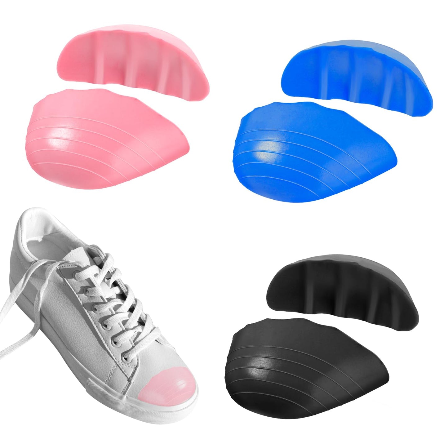 COMNICO Shoe Filler for Loose Shoe, 3 Pairs Toe Cushions Inserts Shoe Size Reducer Big Toe Filler Inserts Make Shoes Fit Shoes Insole for Shoes Too Big Leather Shoes High Heels