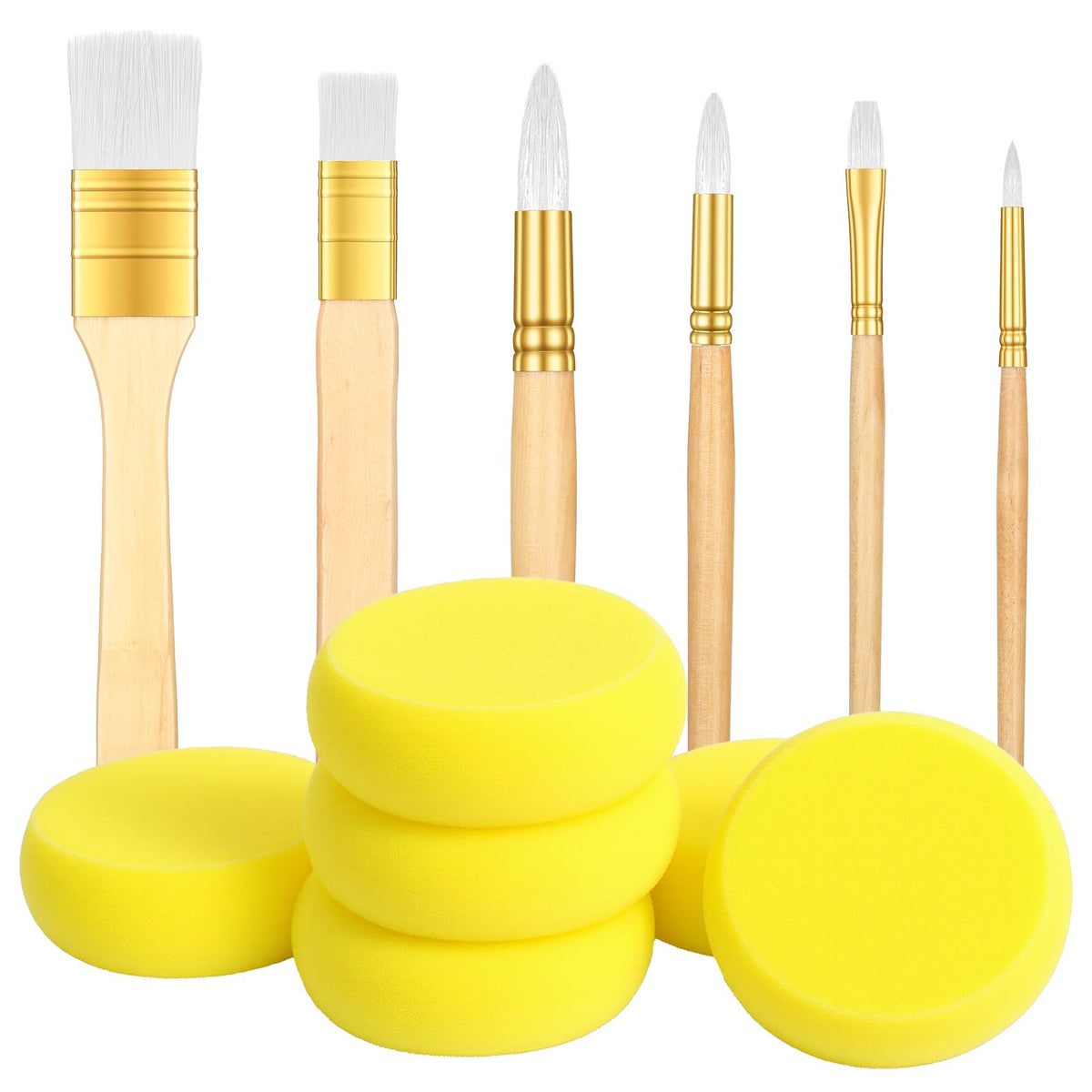 ElevateTech Face Paint Brush Set, 12 Pcs Face Paint Brushes and Sponges Set