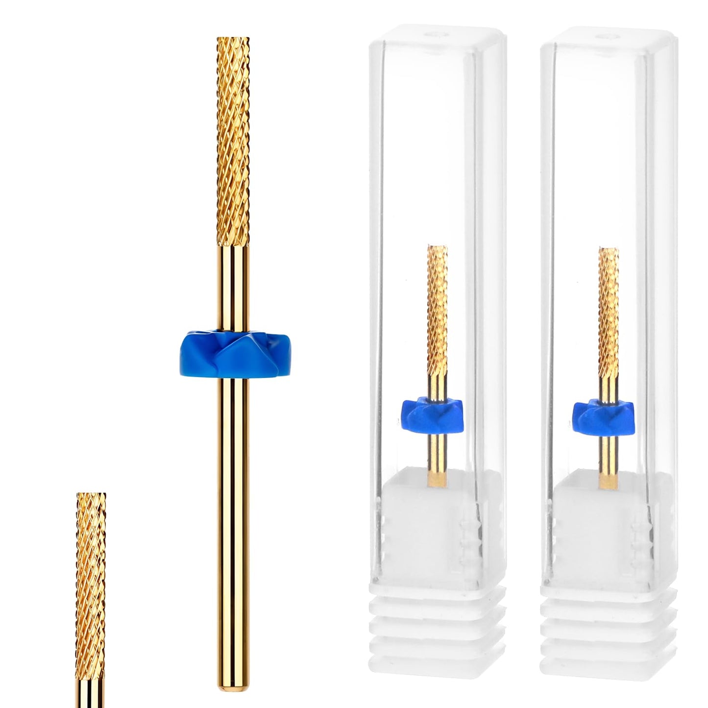 Qianyu 2 Pcs Cuticle Carbide Nail Drill Bit Safety Cuticle Remover Drill Bits Professional Under Nail Dead Skin Cleaner Pedicure Cuticle Needle Bits for Electric Nail File Nail Buffer Bit