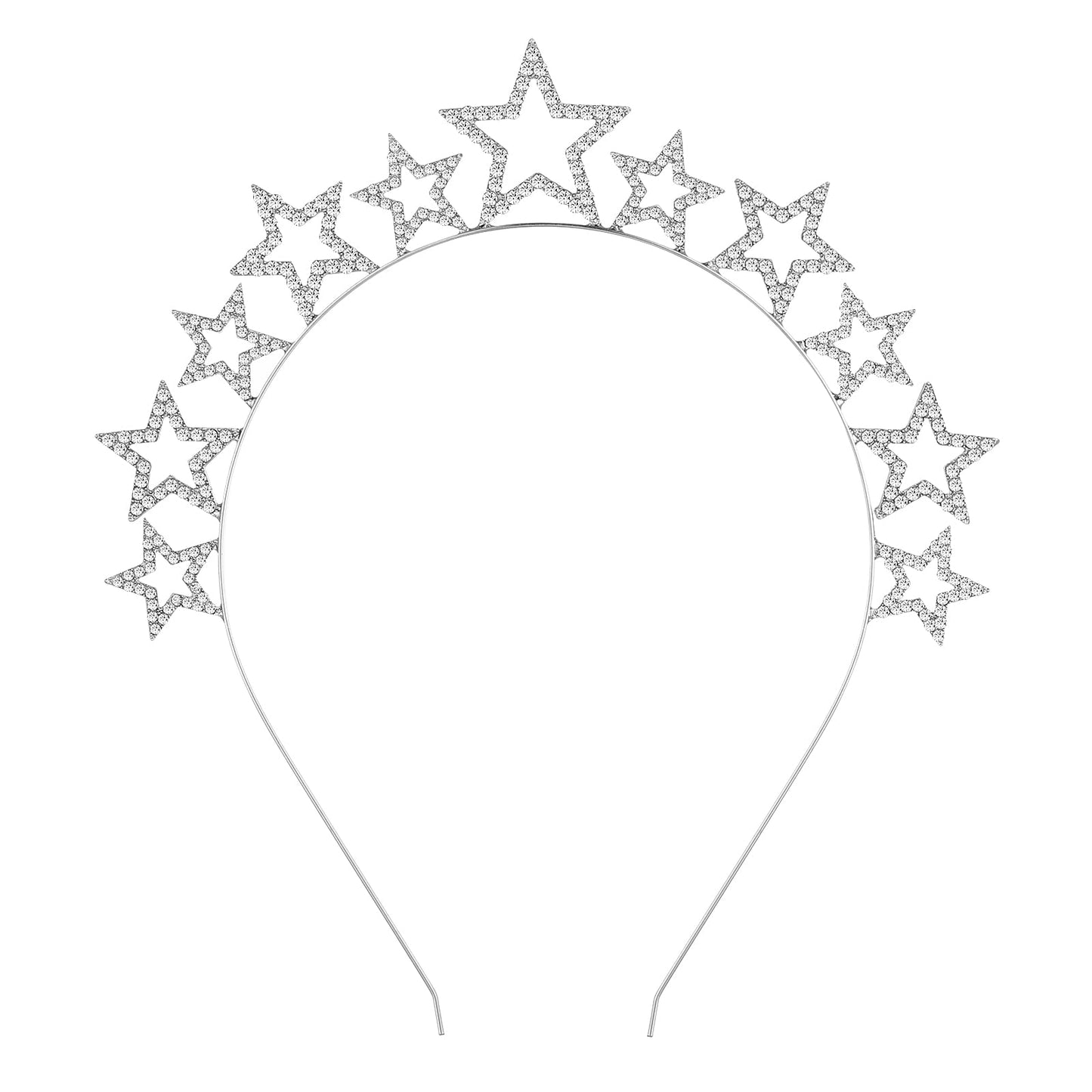 Sibba Star Headbands for Women Girls Cute Rhinestone Hairbands Shinny Crystal Party Headpiece Crown Wedding Hair Accessories Hair Hoop Holiday Party Tiara Headwear Head Band
