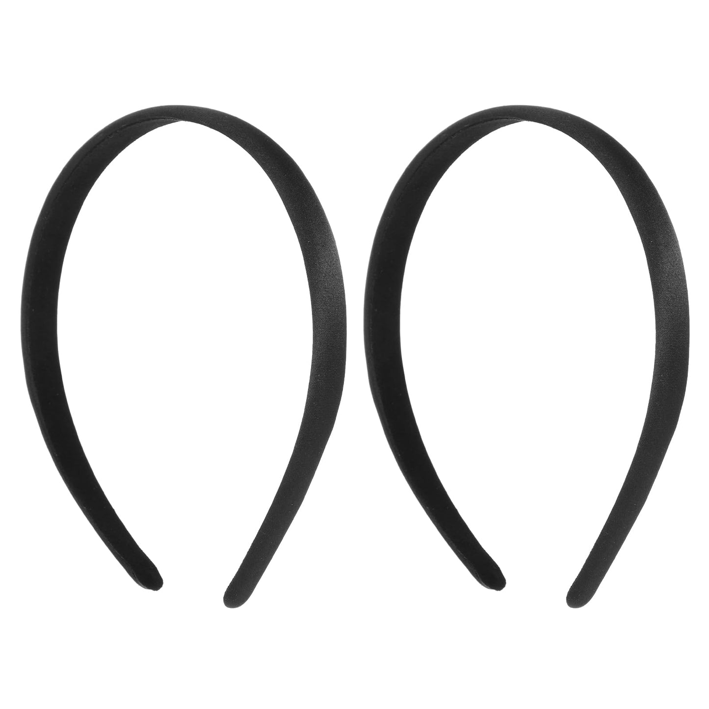 2Pcs Headbands for Women Girls Satin Black Headband Women Plain Wide Hair Band Hoops Elastic Solid Hairband Accessories for Mothers Sisters Cosplay Holiday Halloween DIY(Width 1.5cm)