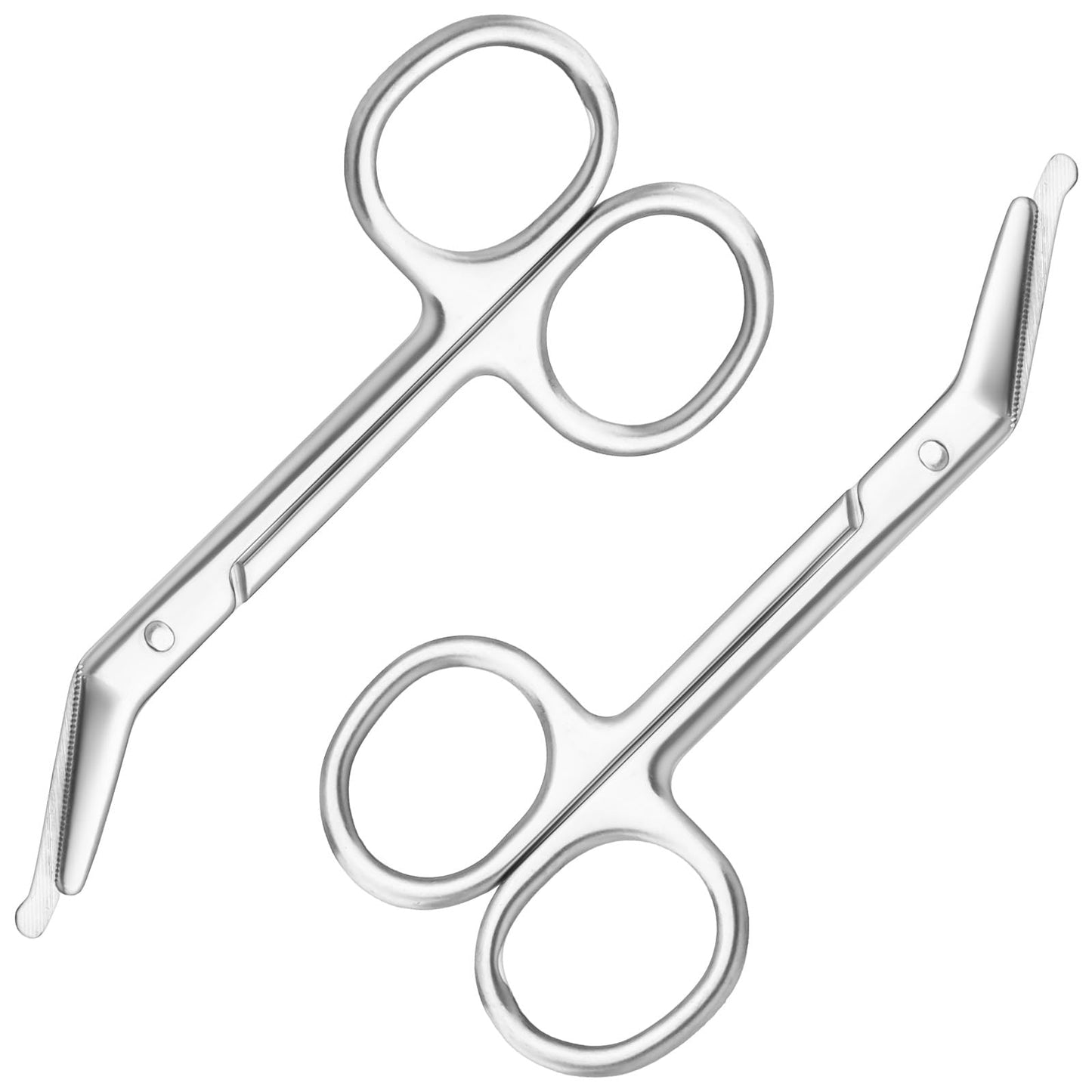 YBEATY 2 Pcs Ostomy Scissors Bandage Nursing Supplies Premium Stainless Steel Grade Surgical Curved Scissors for Ostomy Care Colostomy Urothrostomy Doctors Veterinary Home Care (Silver)