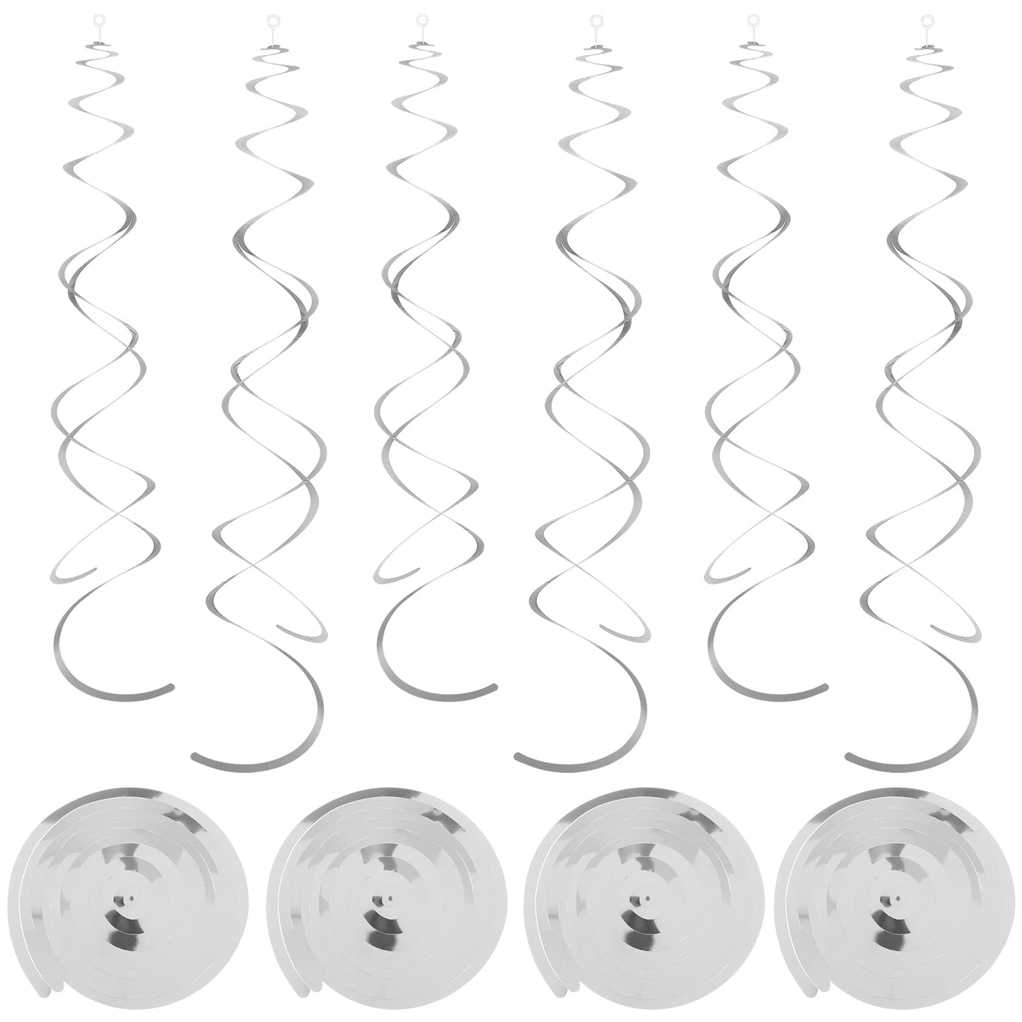 WLLHYF 30Pcs Hanging Swirl Decorations Party Swirl Decorations for Ceiling Wedding Birthday Party Supply Birthday Decorations(Silver)