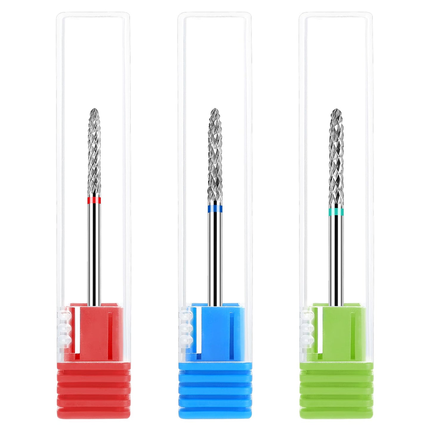 Dimeho 3 Pack Nail Drill Bits Set Professional Cuticle Remover Tungsten Electric Nail File Bit Nail Art Shapen Remove Tool Replacement Accessories for Manicure Pedicure Home Salon