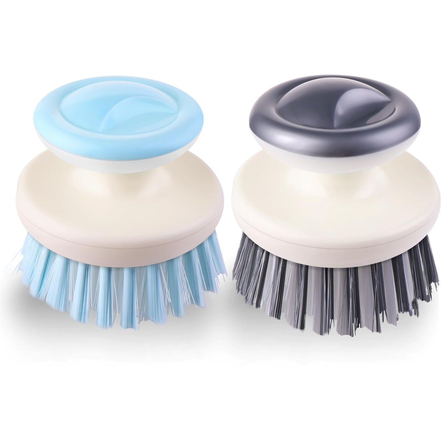 Sibba 2 PCS Dish Brushes, Scrub Brush with Handle, Kitchen Scrub Brush for Cleaning, Multi-Functional Dish Cleaning Brush for Bowl, Sink, Pot, Pan & Vegetable(Grey & Blue)