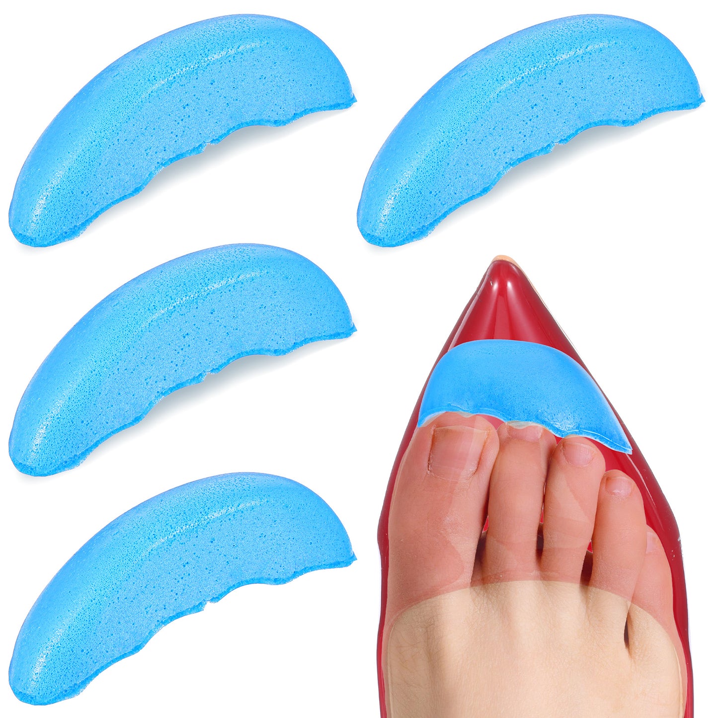 FNANJWQ 4pcs Shoe Filler Insert for Loose Shoe, Toe Cushion Inserts for Tighter Heels, All Day Pain Relief and Comfort, Fit for Sneaker Heels Boots, Blue