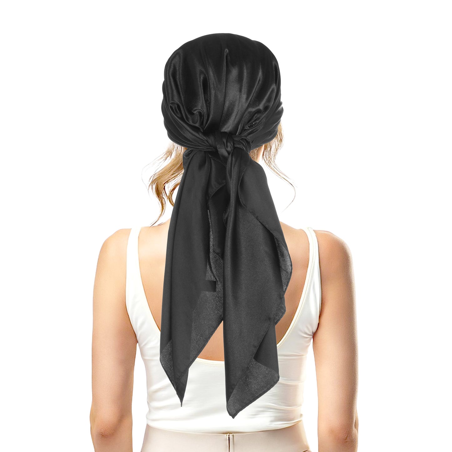 COMNICO Womens Head Hair Scarf 35 Inch Like Satin Silk Scarf Sleeping Hair Wrapping Night Large Square NeckScarf Sleeping HairWrapping Satin Bandana