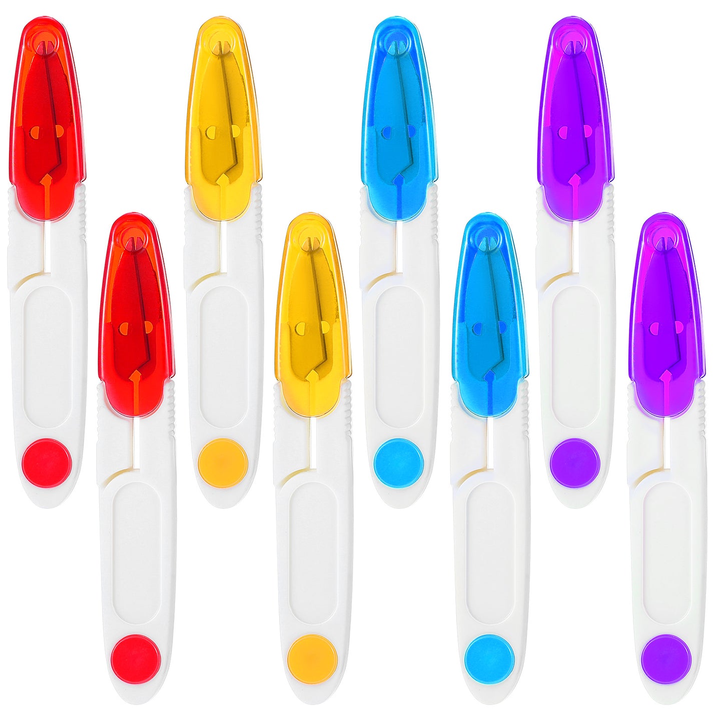 6Pcs U Shape Portable Scissor Sewing Scissors Tailor Nippers Multipurpose Fishing Thread Yarn Scissor Safety Cover Craft Clipper Cutter for Cross Stitch Thread Sewing Knitting Trimming Craft DIY