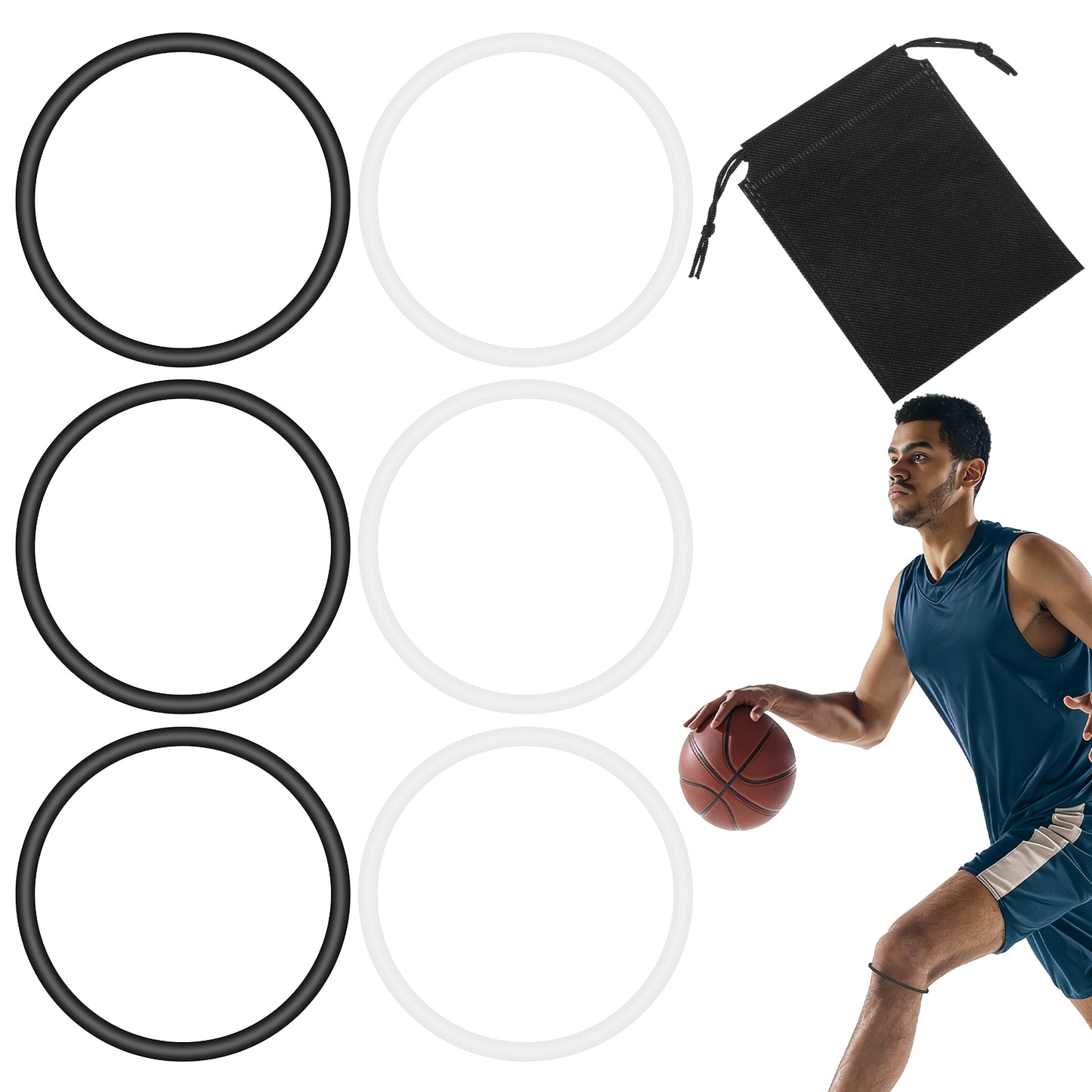 6 Pcs Patellar Tendon Support Straps Silicone Patella Bands Stabilizer Elastic Patella Knee Brace Strap Soft Knee Band Strap for Women Men Basketball Football Volleyball Hiking Running Training Sports
