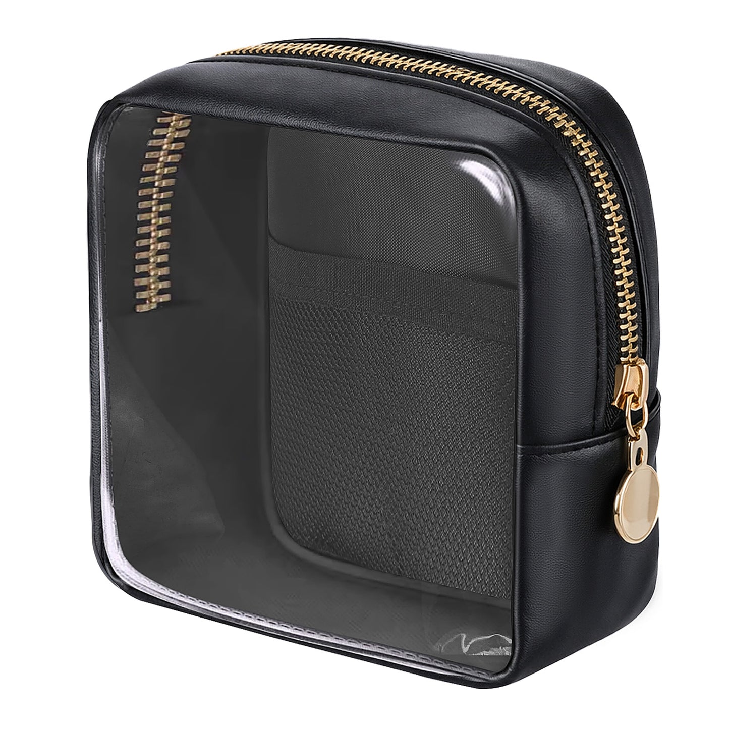 Clear Makeup Bag Portable Cosmetic Pouch Waterproof Make Up Bags with Zipper Mini Make Up Organizer Travel Toiletry Essentials Compact Cosmetic Bag Pouch Purse Cute Skincare Pouches for Women