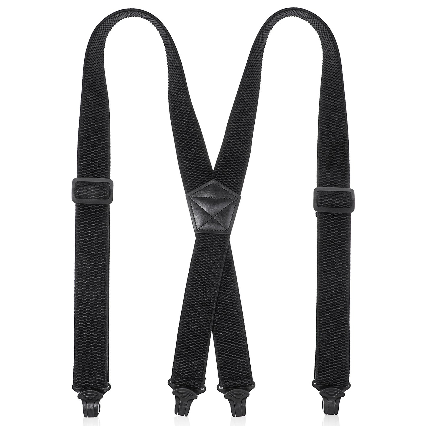 COMNICO Men's Industrial Strength Suspenders, Mens Heavy-Duty Suspender X Back Hidden Suspender Adjustable Elastic Work Suspenders Sturdy Clips Airport Friendly Suspenders Under Clothing for Men Women