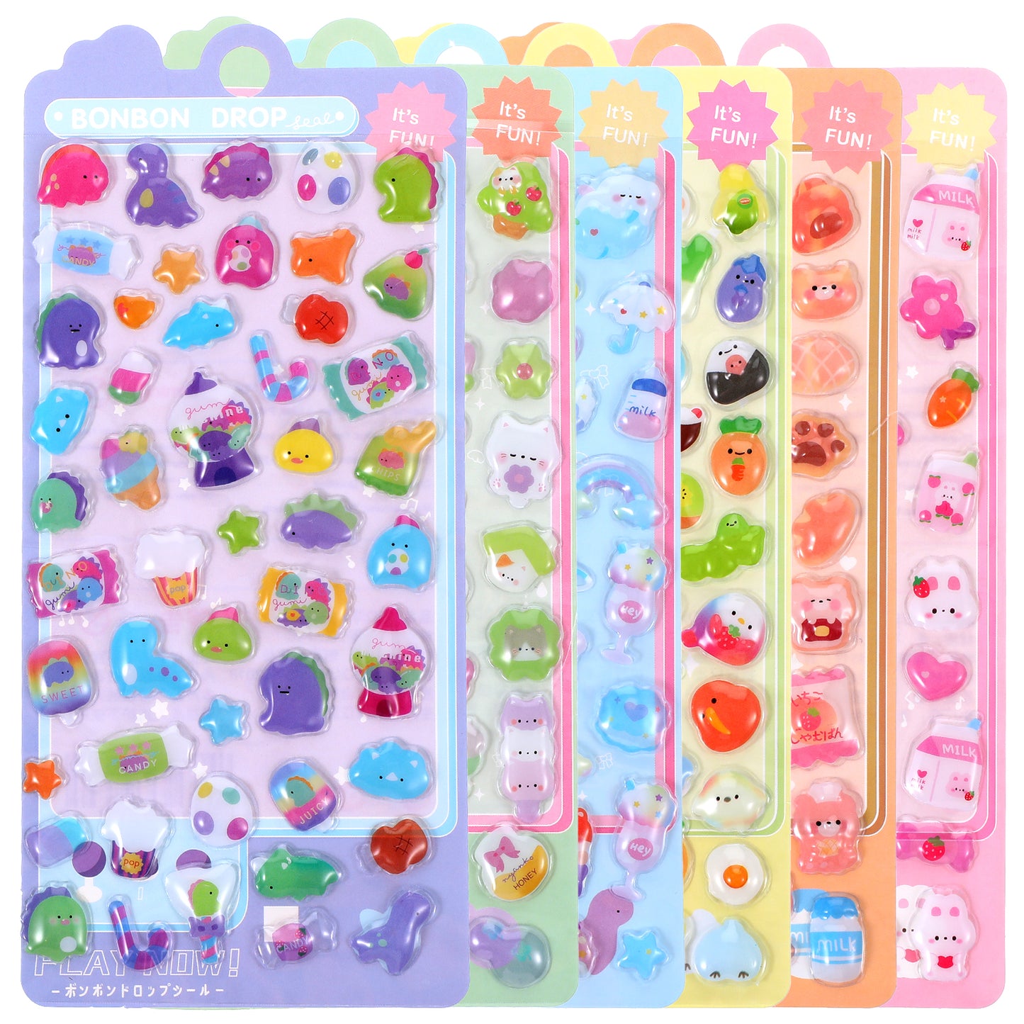 FNANJWQ 6 Sheets 3D Cartoon Animal Clear Stickers, Cute Puffy Animal Resin Decorative Stickers for Scrapbook Notebook Water Bottle DIY Decoration Planner Phone Case