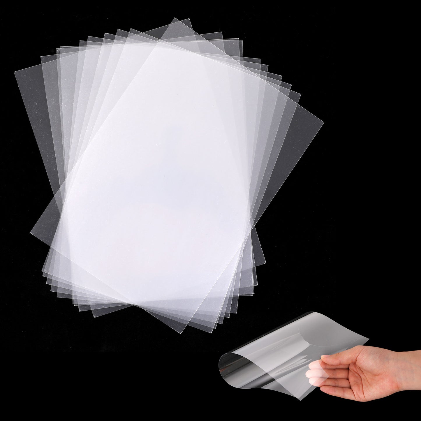 ElevateTech Clear Plastic Sheet, 10 Pcs PET Flexible Lightweight Thin Panels Sheets Shatterproof Glass Alternative Durable PET Sheet Panels Plastic Sheets for Crafts Projects Picture Poster Frames