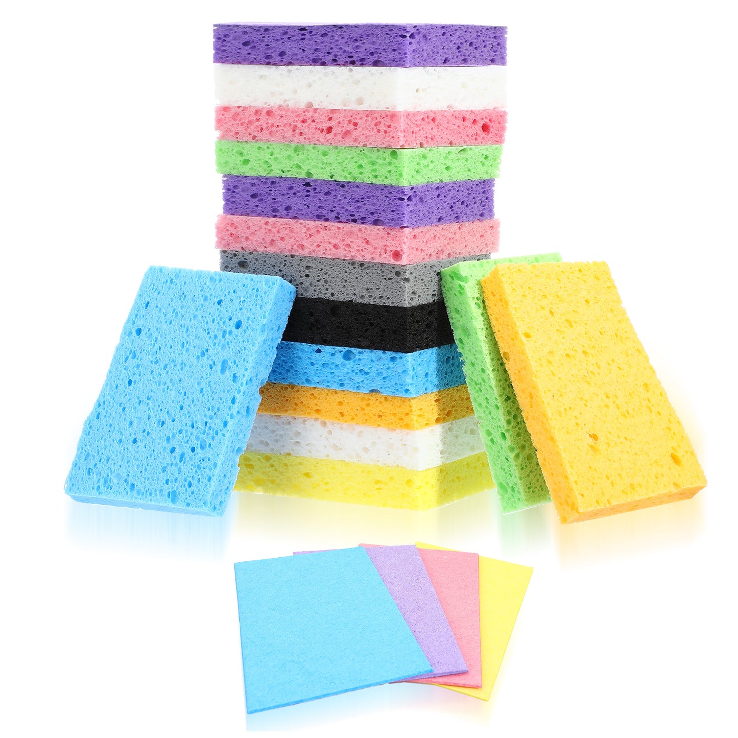 20 Pack Cleaning Sponge Dish Sponges Kitchen Non-Scratch Compressed Sponges Colorful Wash Scrub Sponge for Household Dishes Bathroom Cars Dining Dishwashing Cookware