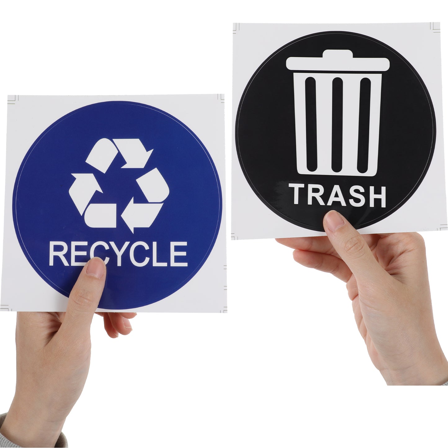 COMNICO Recycle Sticker for Trash Can, 18 Pcs Recycle Stickers Vinyl Self Adhesive Trash Sticker Label Sign Garbage Recycling Stickers Necessity for Home Office Kitchen