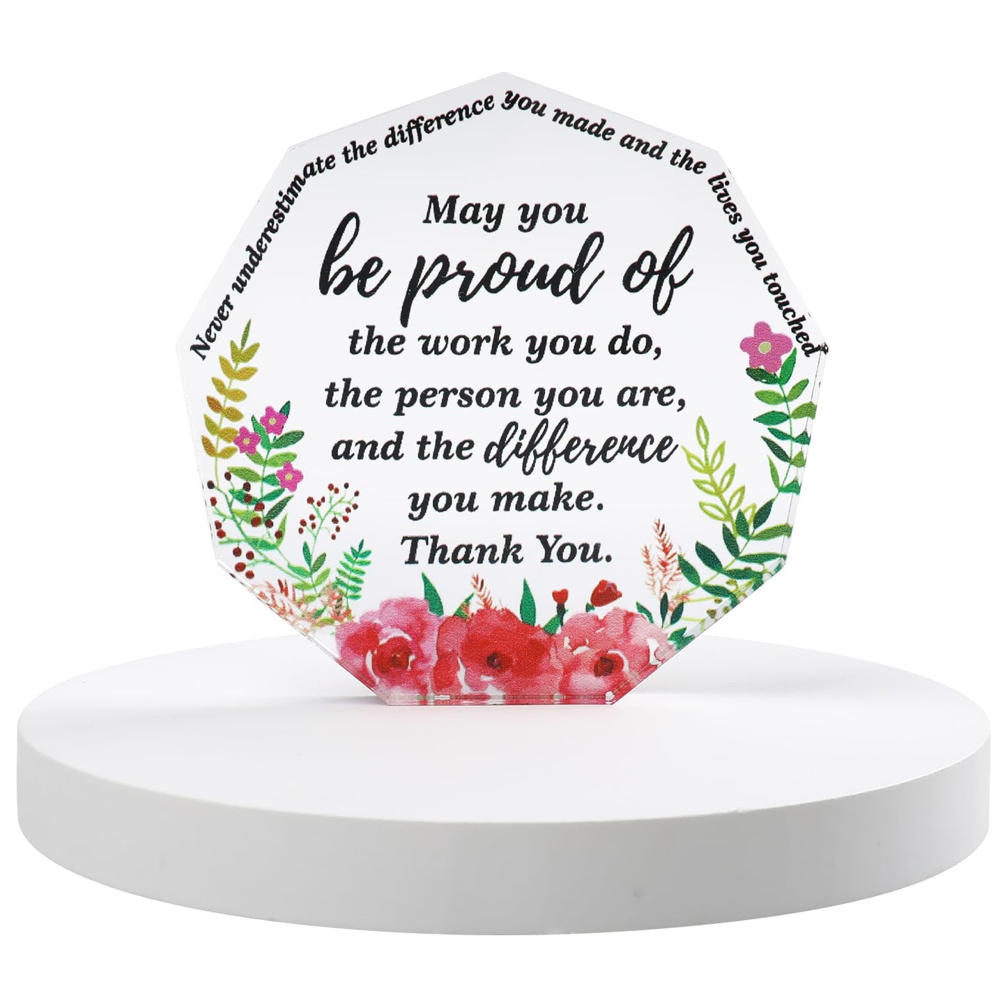 COMNICO Thank You Gift for Women Coworker Inspirational Gifts Acrylic Office Decorations Farewell Gift for Best Friends Nurse Leader Teacher Boss Appreciation Present