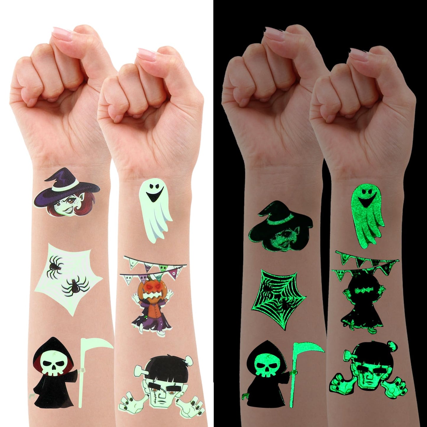 Sibba Tattoos Temporary 20 Sheets Tattoo Stickers Party Favors Halloween Cosplay Christmas Holiday