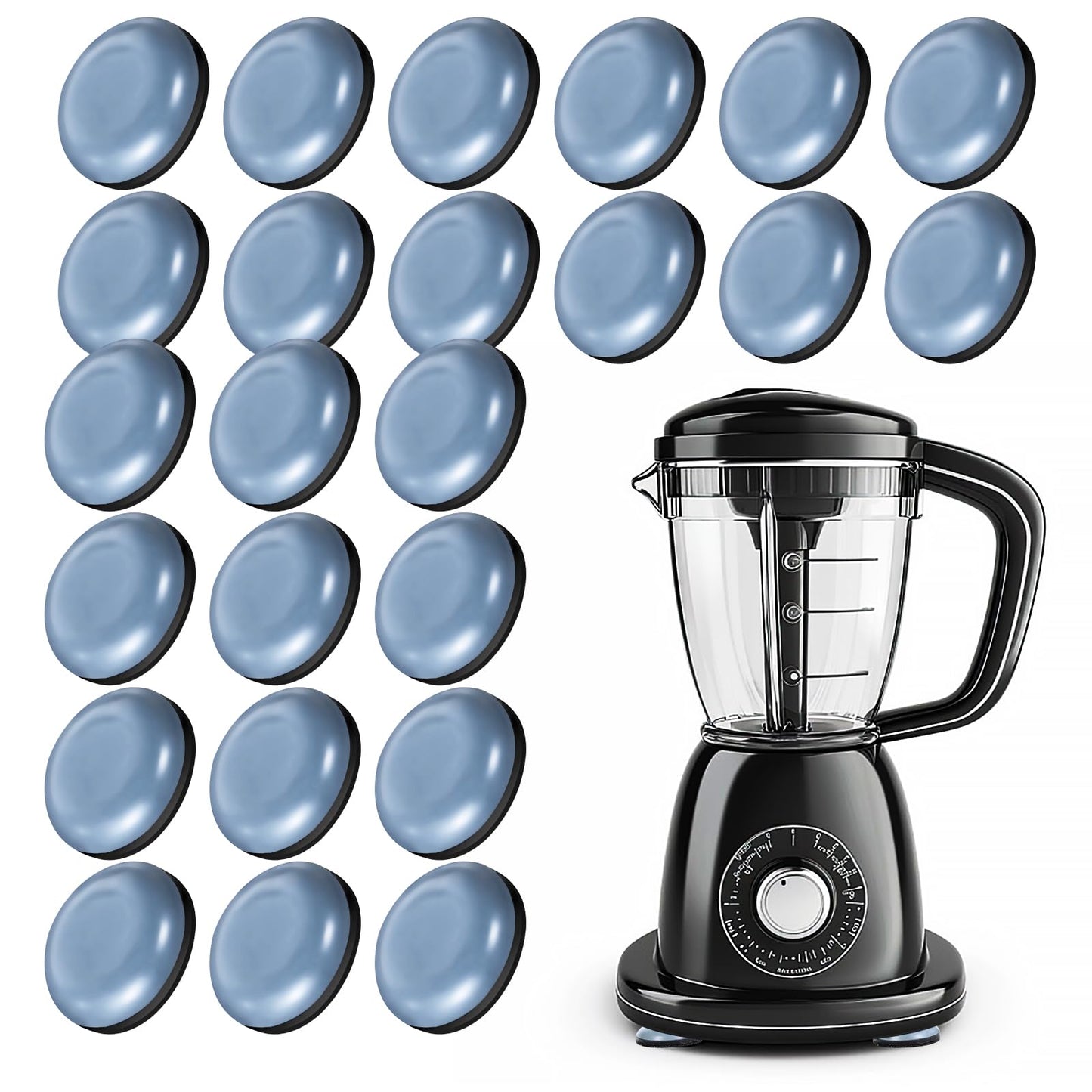 Wanmu 24Pcs Appliance Sliders for Kitchen Appliances Self-Adhesive Small Kitchen Appliance Slider, Easy to Move Kitchen Appliance Sliders for Blender, Coffee Maker, Air Fryer, Chair, Carpet, Tray