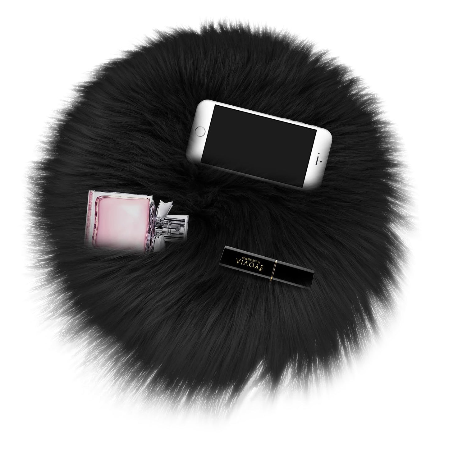 Sibba Area Rug 16 Inch Fluffy Faux Fur Fuzzy Fireplace Decor Room Throw Floor Bedside Soft Carpet Chair Bathroom Corner Living Bedroom Home Kitchen Small Cushion Pad Protector ()