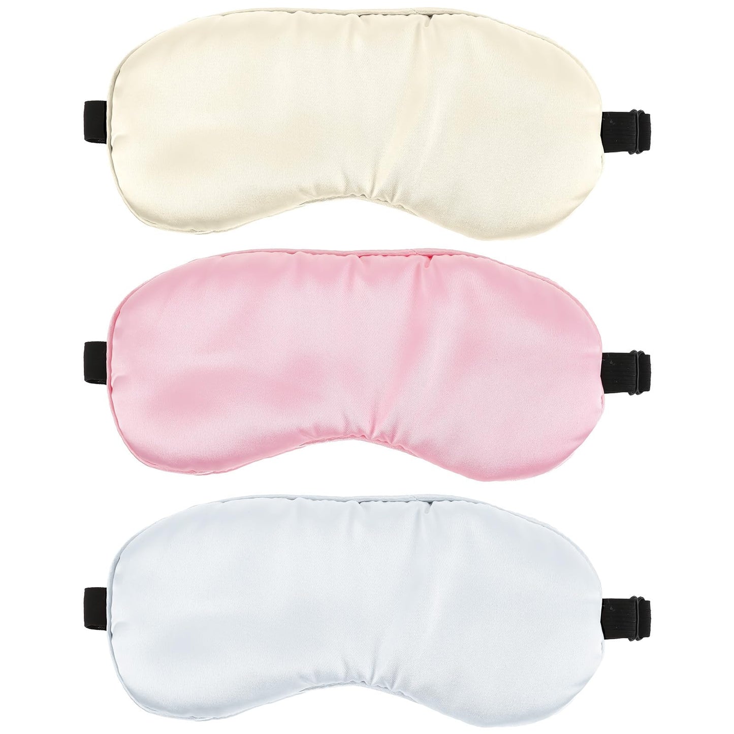 Sleep Mask 3 Pack Silk Blackout Eye Mask Side Sleeper Eye Covers Elastic Strap Night Eyeshade Soft Comfort Blindfold for Women Men Boys Girls Sleeping Travel Nap