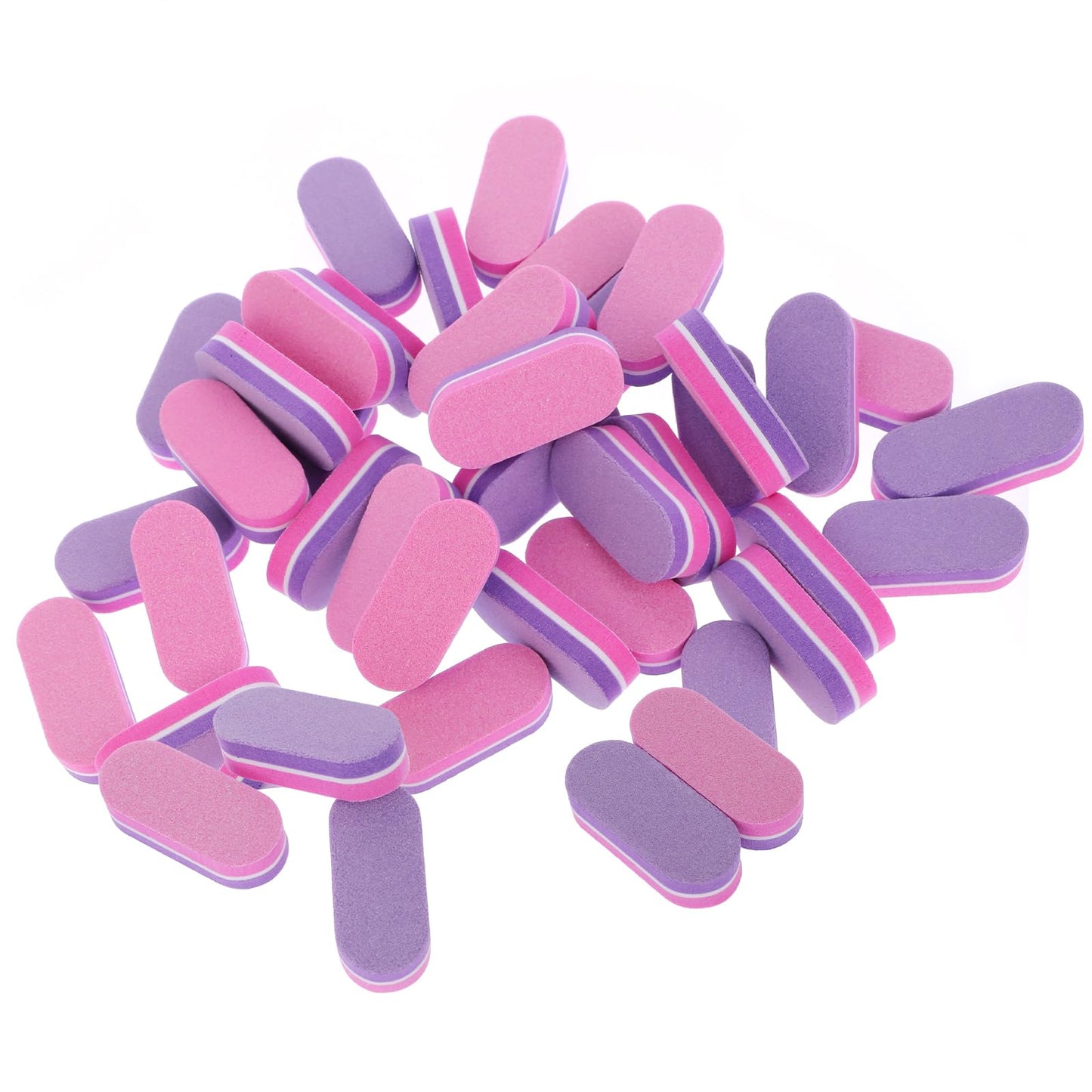 50 Mini Nail Buffers - 100/180 Grit Double Sided Professional Manicure Set for Acrylic & Natural Nails - Bulk Buffing Blocks