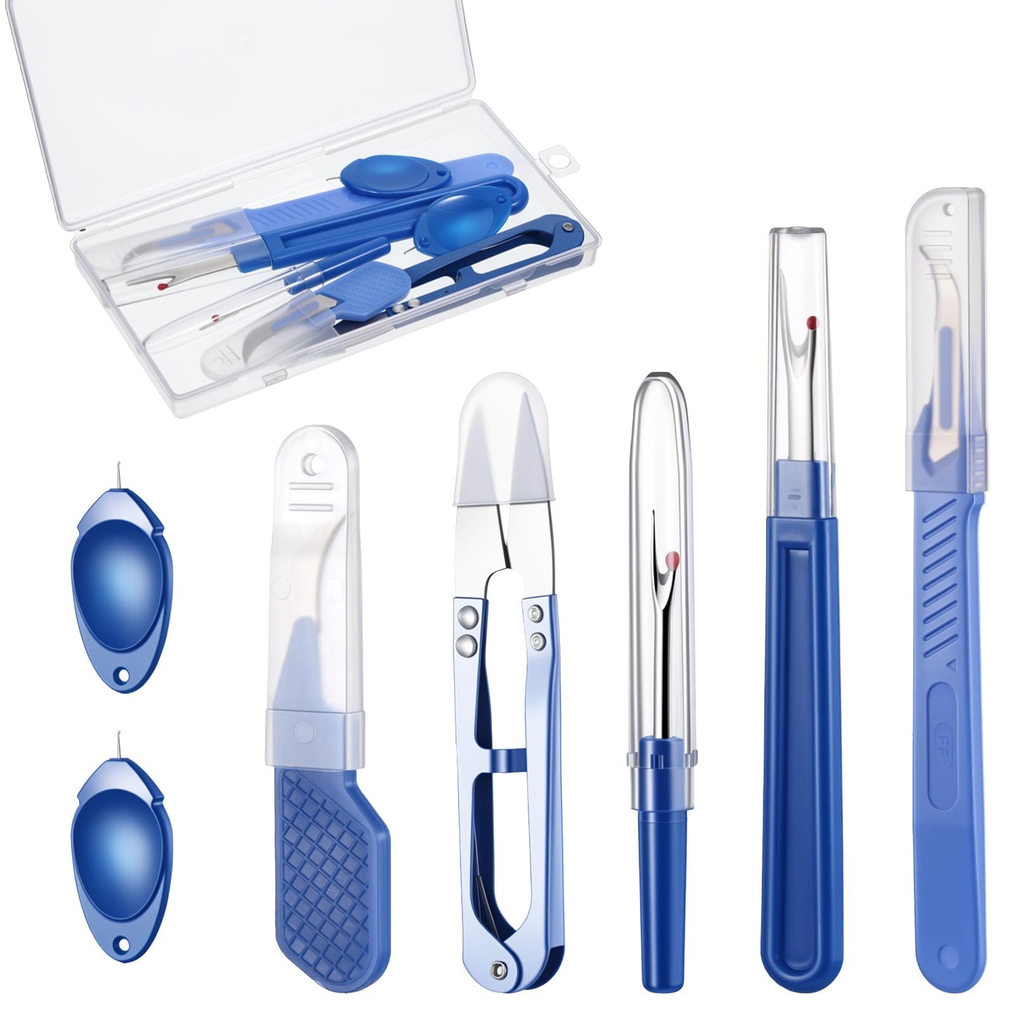 Gjinxi Seam Ripper Seam Ripper Set Sewing 7-Piece Seam Ripper Set with Protective Cap Thread Cutter Removal Tool Large Small Sewing Separator Comes