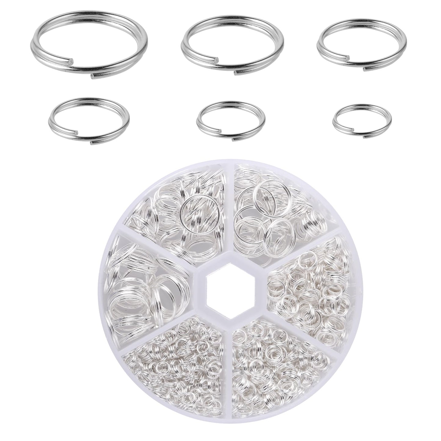 Dimeho 690Pcs Small Split Key Rings Stainless Steel Round Keyring Mini Dog Cat Tag Rings DIY Craft Metal Keychain Split Key Chain Ring for Women Men Car Key Attachment Organization
