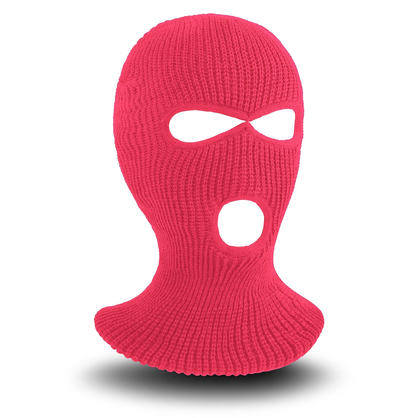 Sibba 3 Hole Winter Full Face Mask, Knitted Ski Face Mask, Winter Balaclava Face Cover, Winter Warm Knit Face Cover for Adult Winter Outdoor Sports (Rose Red)