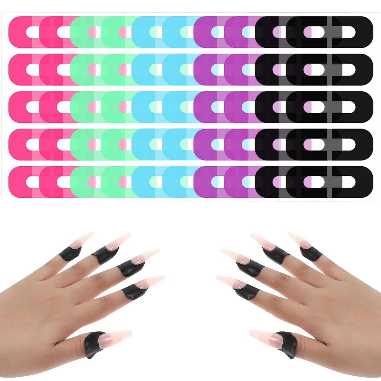 YUXIANLB U Shape Nail Polish Protector, 10 Sheet 100 Pieces Disposable Peel Off Nail Stickers for Nail Painting, Cuticle Protector Tape Nail Guards Spill Proof Stickers Stamping Tool for Nail DIY