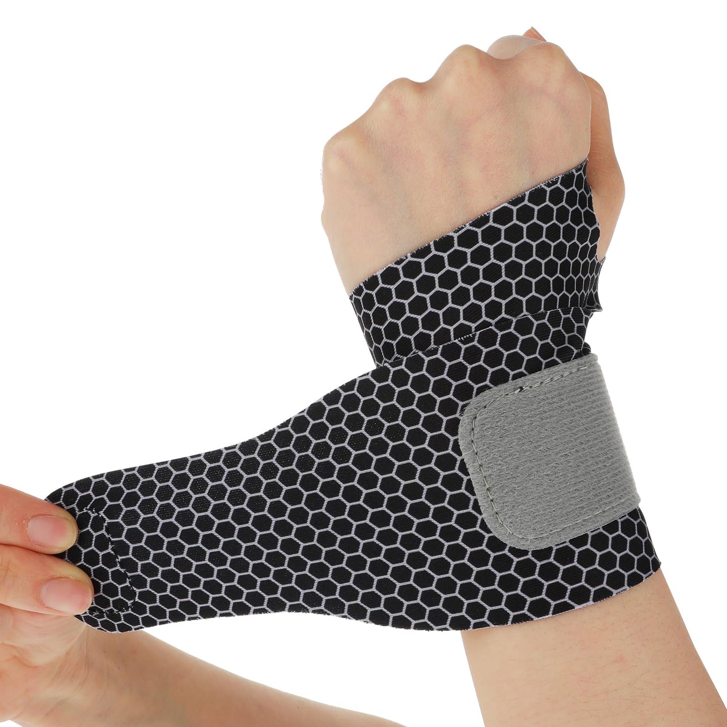 Sibba Ultra Thin Wrist Brace Support 2 Pcs Compression Strap Sport Hand Band Elastic Wraps Gloves Carpal Tunnel Cloth Fit Women, Men, Fitness, Exercise (Black)