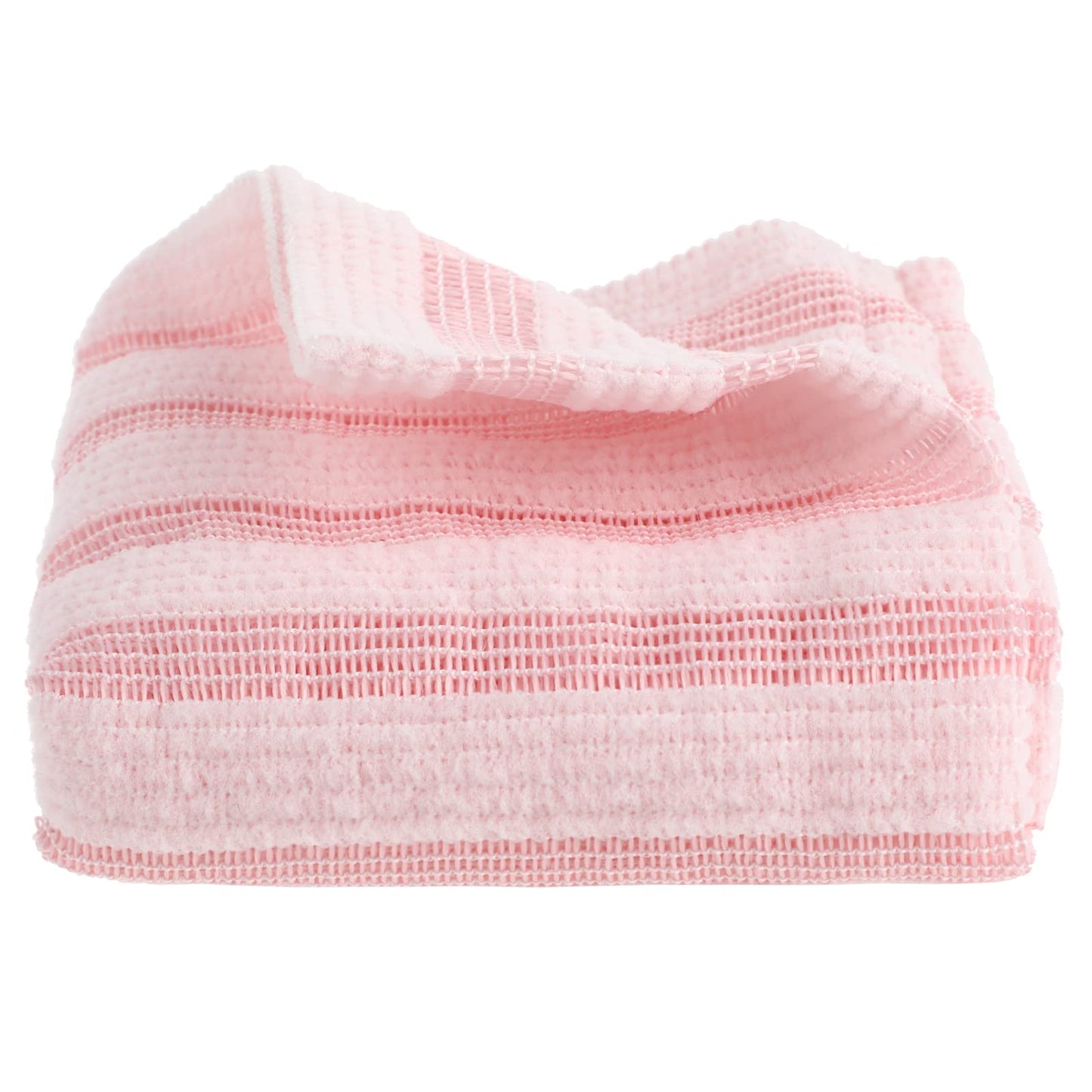 Sibba 1 PC Back Scrubber Cloth Loofah Shower Exfoliating Body Foot Scrub Brush Cleaning Shower Washer Towel Exfoliator Long Handle Hand Wash Massage Bar Soap Foams Up Bath(Pink)