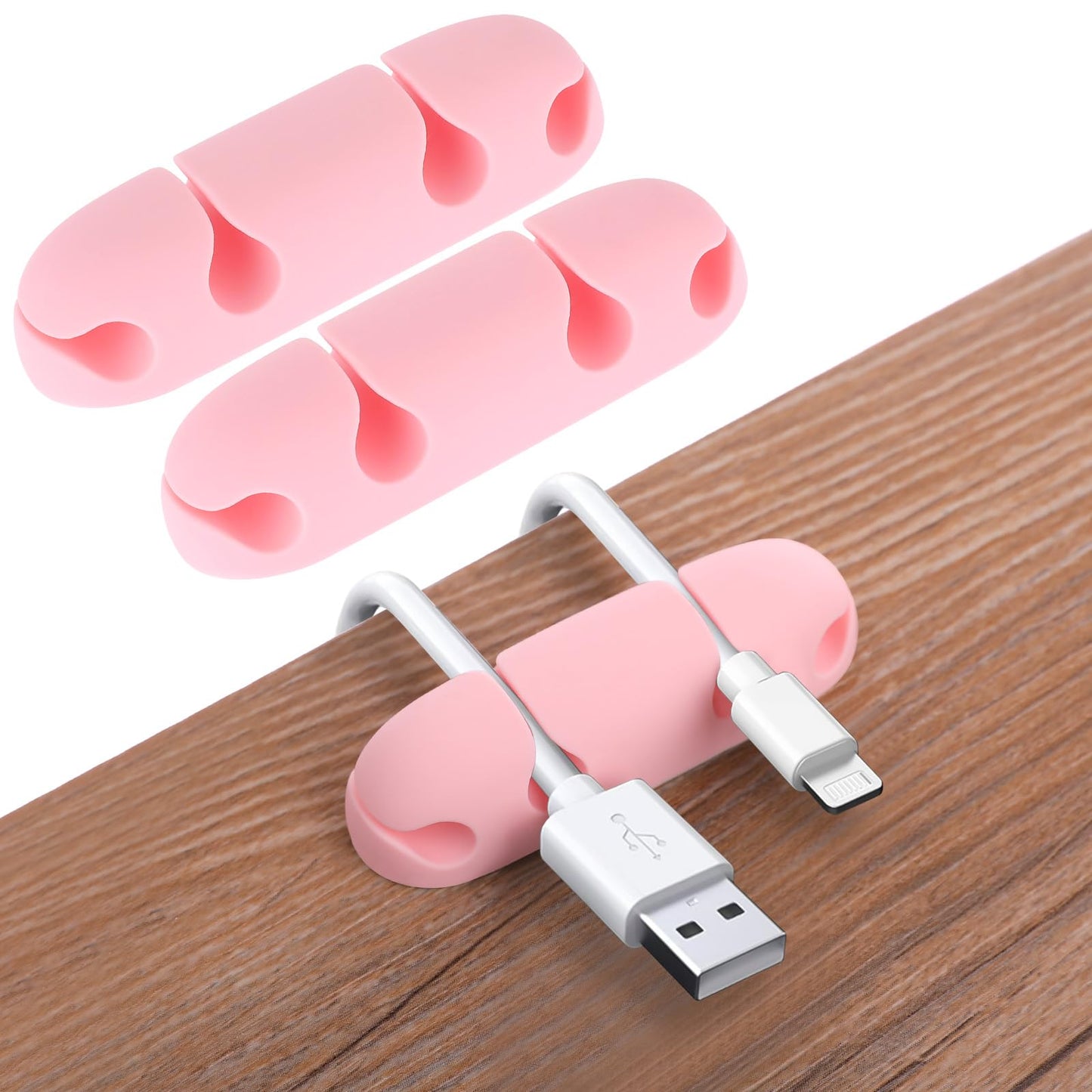 3 Pieces Cable Management Cord Organizer Silicone Self Adhesive USB Holder Sticky Wire Clips Keeper Desktop Tidy for Office Desk Home Car Nightstand Phone Charger Computer