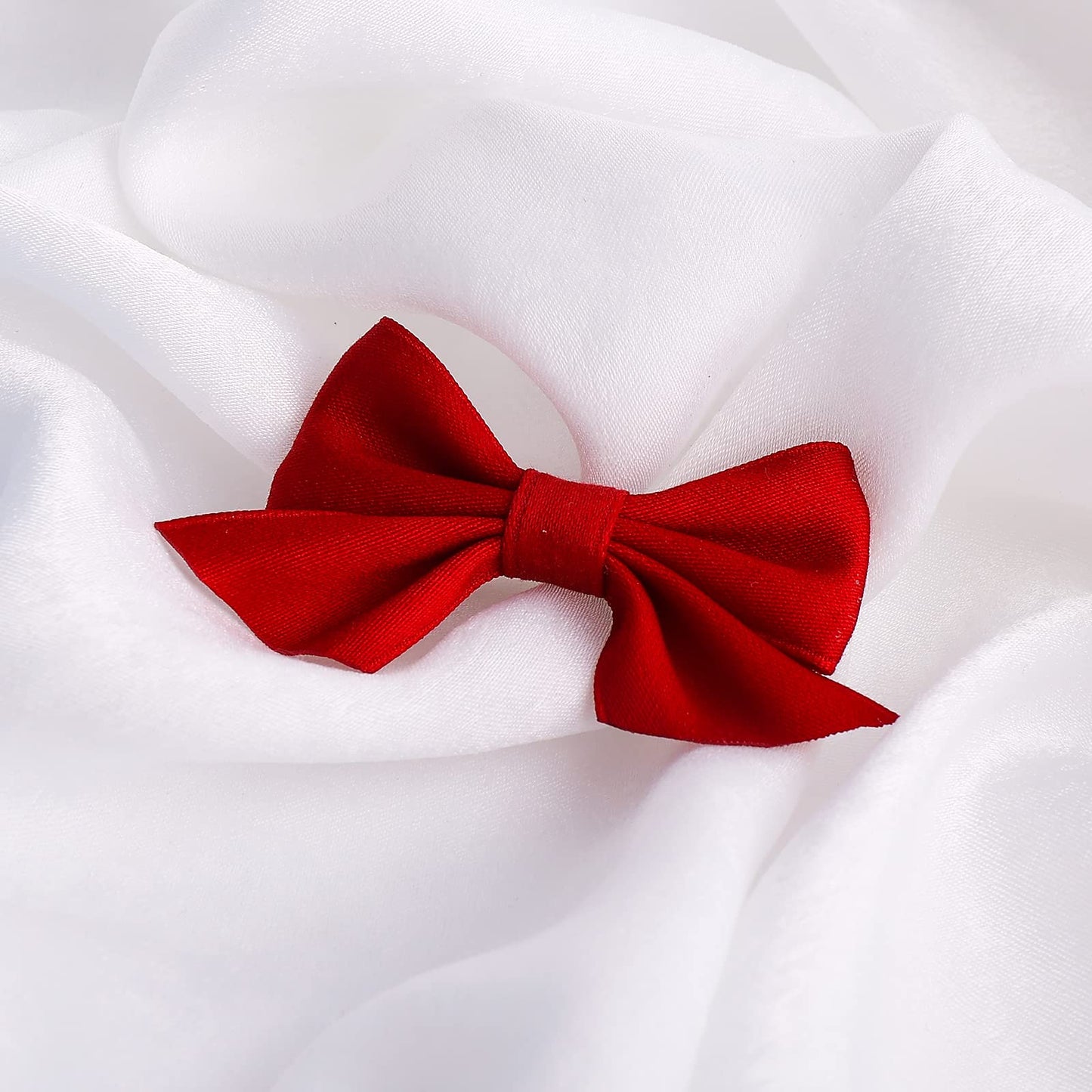Sibba Bows Barrettes Hair Alligator Clips Hairpin Non-slip Kawaii Big Fabric Hairbows Styling Accessories For Girls Baby Toddler Decorating Braids Ponytails School Wear Halloween Party (6 PCS Red)