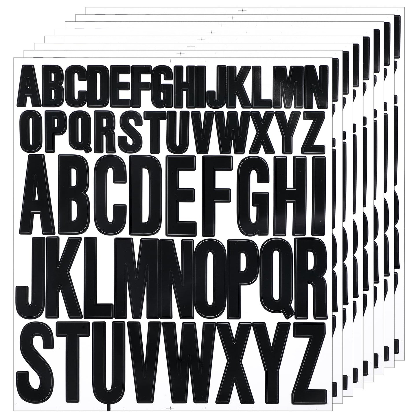 Dimeho 416Pcs Letter Stickers 8 Sheets Capital Alphabet Sticker Stick on Vinyl Letters Self Adhesive Vinyl Letter Decals for Scrapbooking Mailbox Poster Arts Crafts Dec(Black, 1 Inch/2 Inch)
