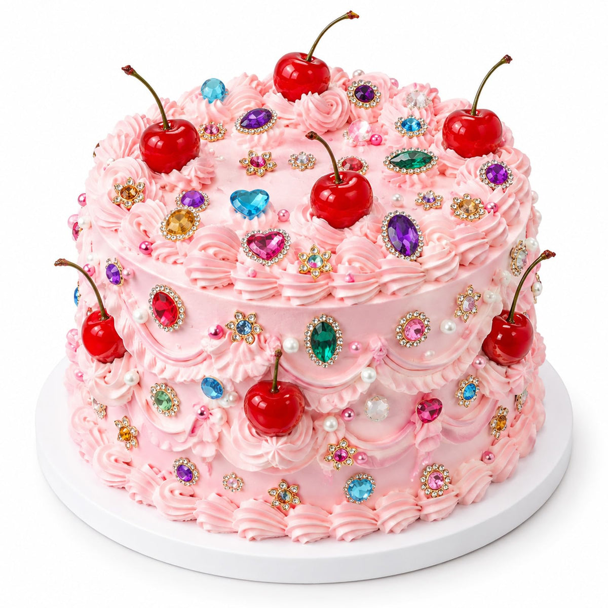 ElevateTech 100pcs Gem Cake Topper Acrylic Flatback Rhinestones Gems
