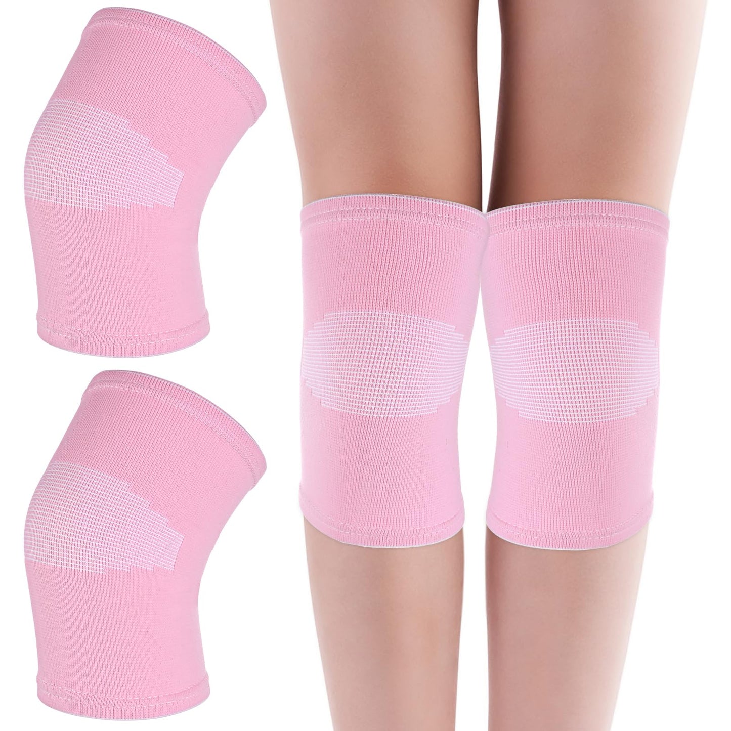 WLLHYF 1 Pair Kids Knee Sleeve Brace Children Knee Support Pad Breathable Elastic Soft Knee Protectors for Kids Child Girls Boys Teens Basketball Volleyball Sports