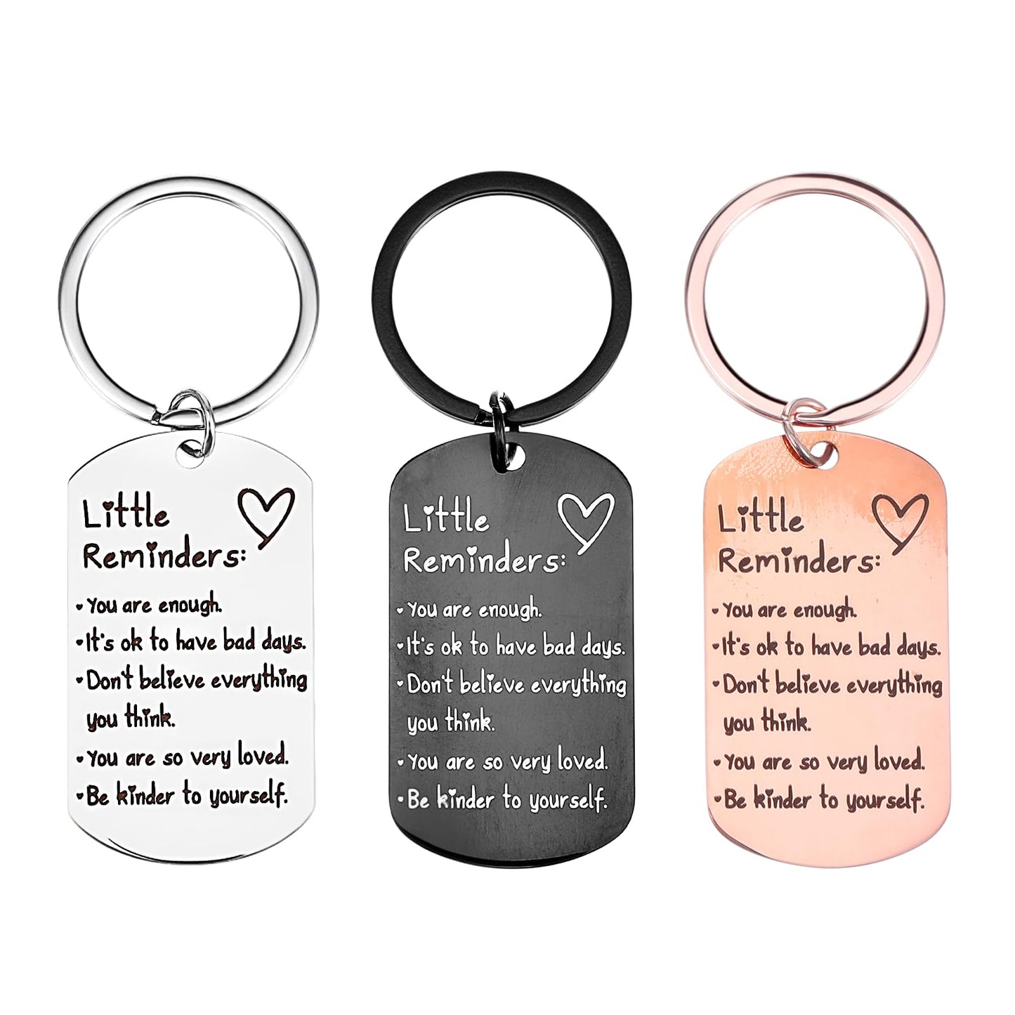Heclia Little Reminders Keychain 3PCS Inspirational KeyRing-You Are Enough