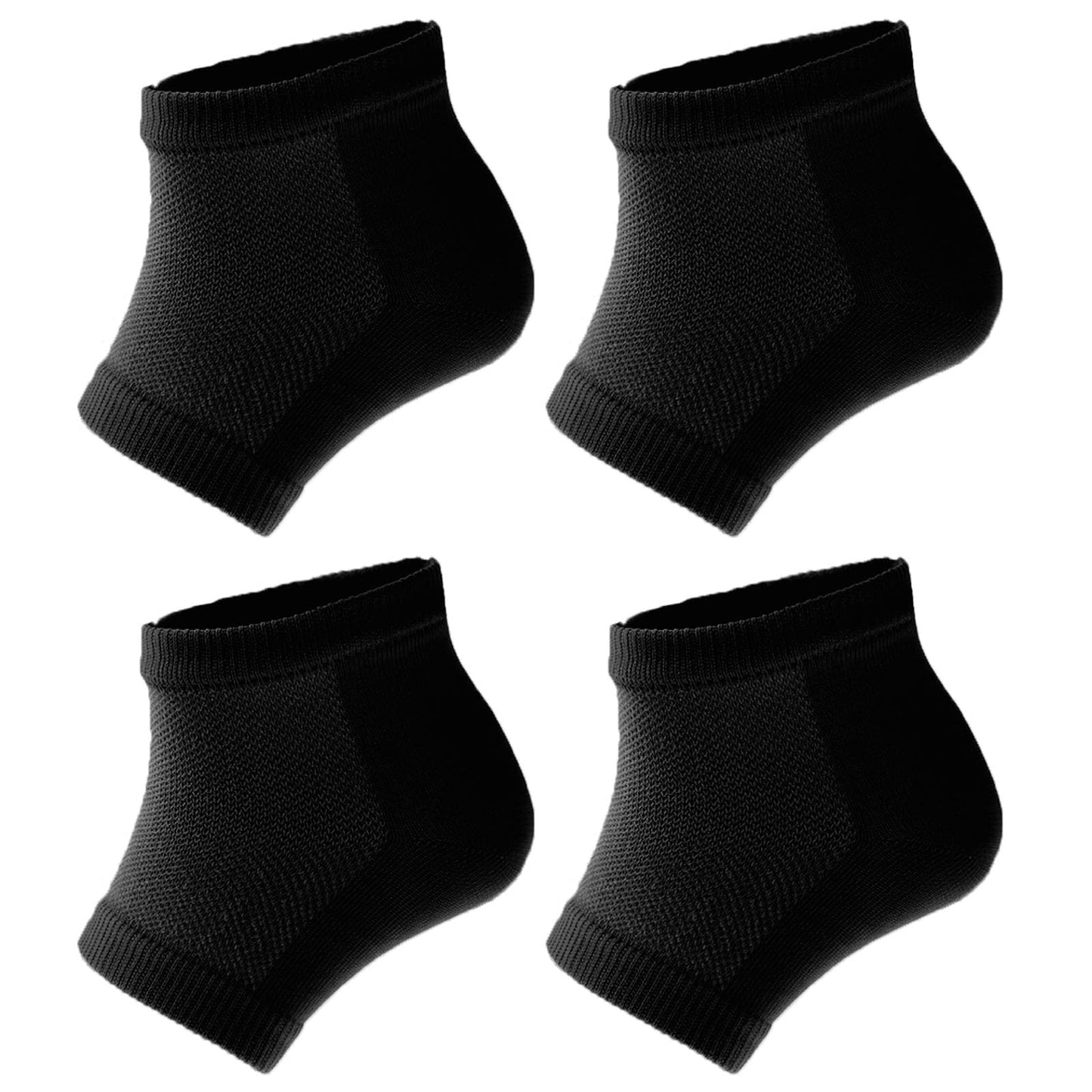 Sibba 2 Pairs Gel Heel Socks Soft Moisturizing Socks for Men and Women Cracked Heel Treatment Ventilate Open Toe Socks Day Night Care Skin Beauty Spa Treat Dry Hard Foot (Black Mesh)