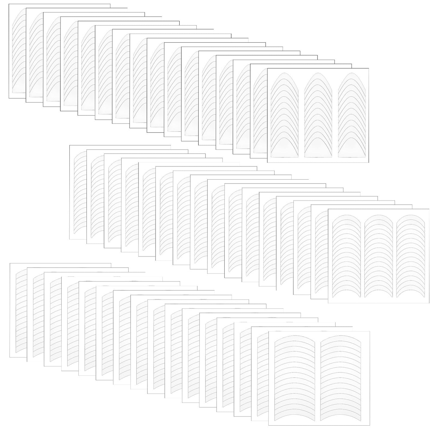 Gjinxi French Tip 48 Sheets V Shape Moon Stickers for Perfect Manicure French Art DIY Nail Guide Simple Decoration
