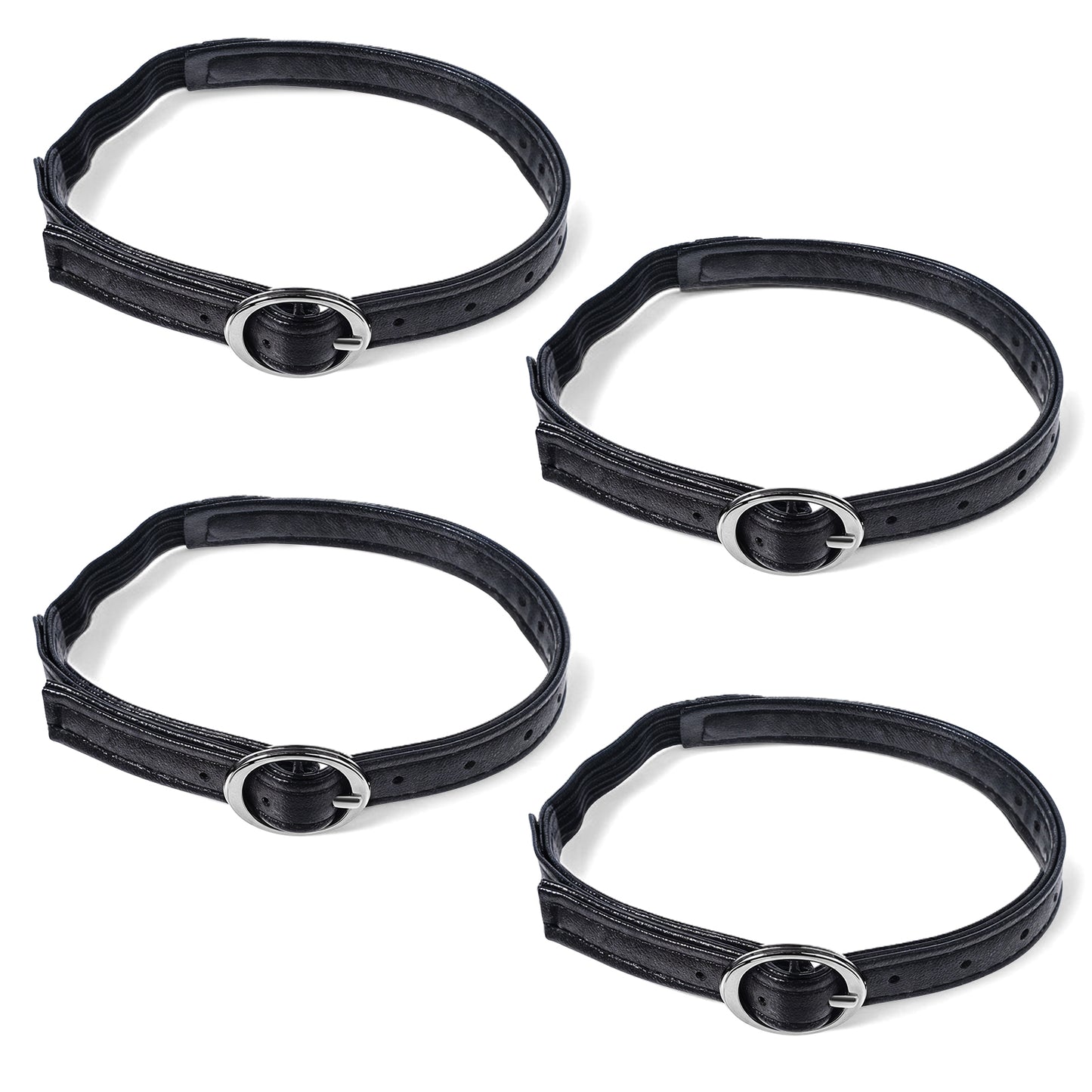 4 Pairs Shoe Straps Women's Elastic Detachable Buckle Shoe Ankle Straps Adjustable PU Leather Shoes Belt Band Lady High Heels Anti-loose Shoelaces Flexible Replacement for Girls Holding Loose Heels