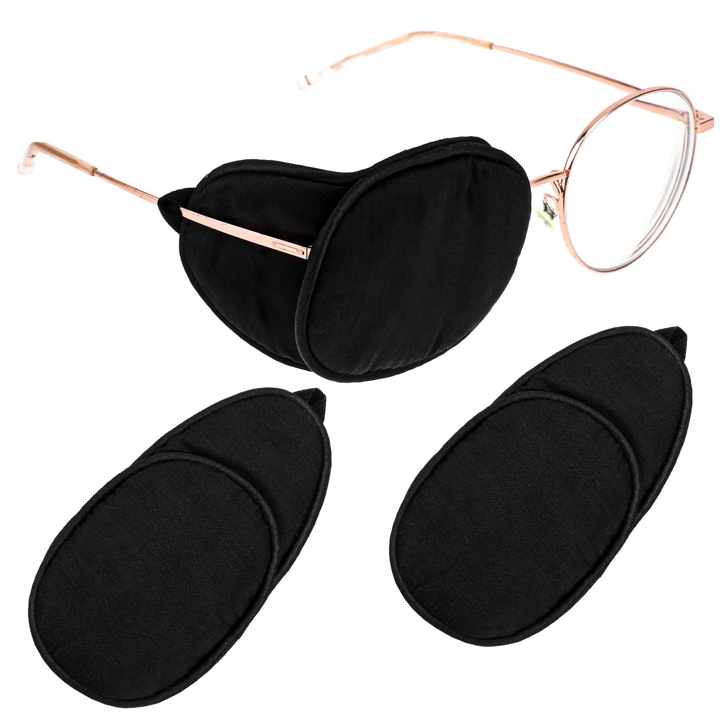 2 Pcs Eye Patches for Adults Kids Soft Glasses Eyepatch Left Right Lazy Eyes Bandage Blackout Cover for Amblyopia Strabismus After Cataract Women Men