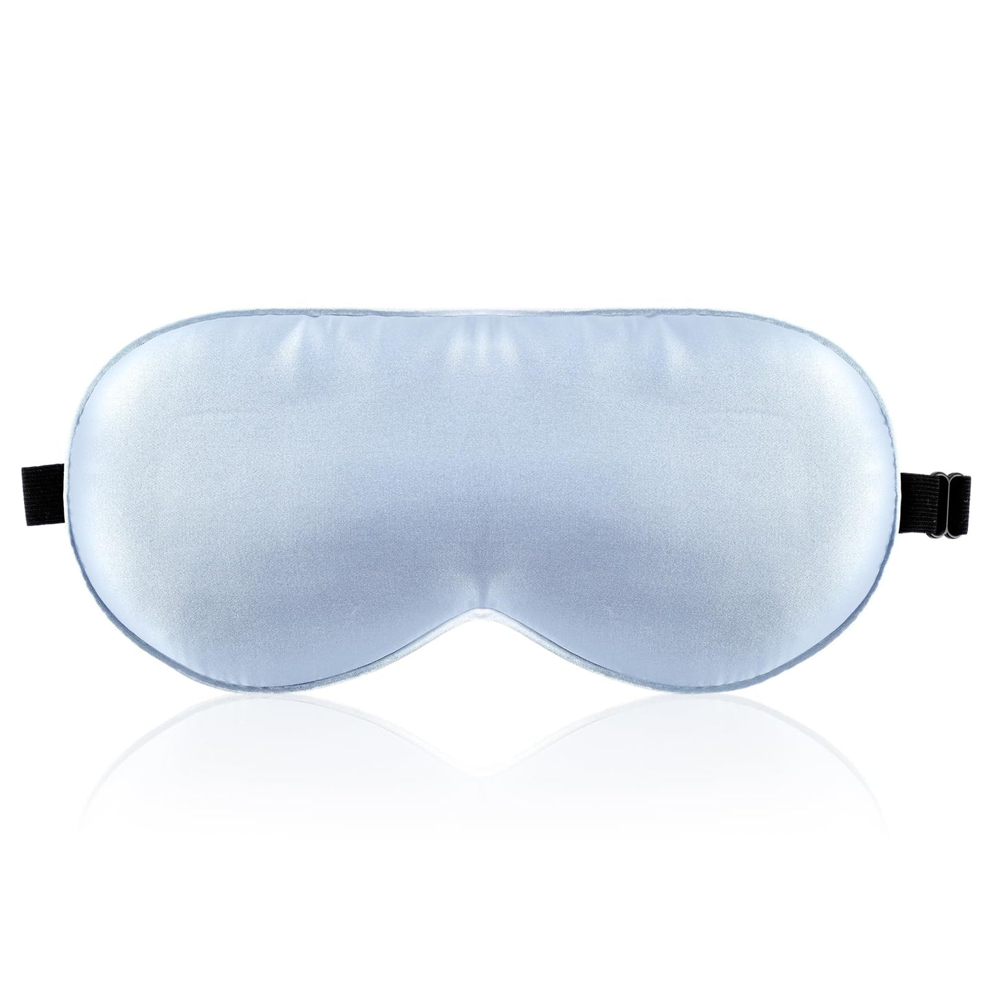 Silk Sleep Mask for Women, Soft Natural Pure Mulberry Silk Eye Mask for Sleeping with Adjustable Strap, Breathable Blackout Eye Cover No Pressure Eyemask for Travel Essentials (Blue)