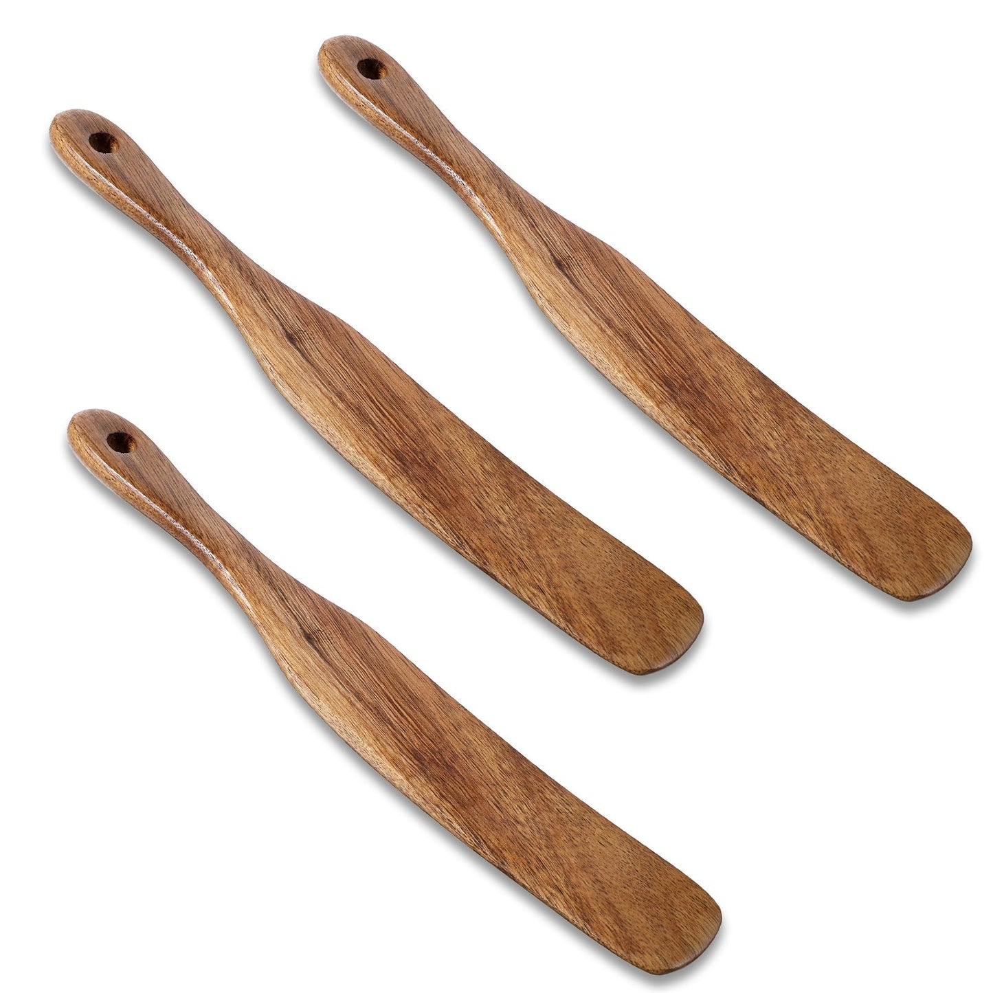 Spatula Wooden 28 cm Spurtle Spatula Mixing Spatula Robust Teak Wood for Sourdough Starter Cooking Bread Dough Whisk Sourdough Spatula Pot Scraper Spatula Mixing Device (9.84 x 1.37 x 0.59 inches)