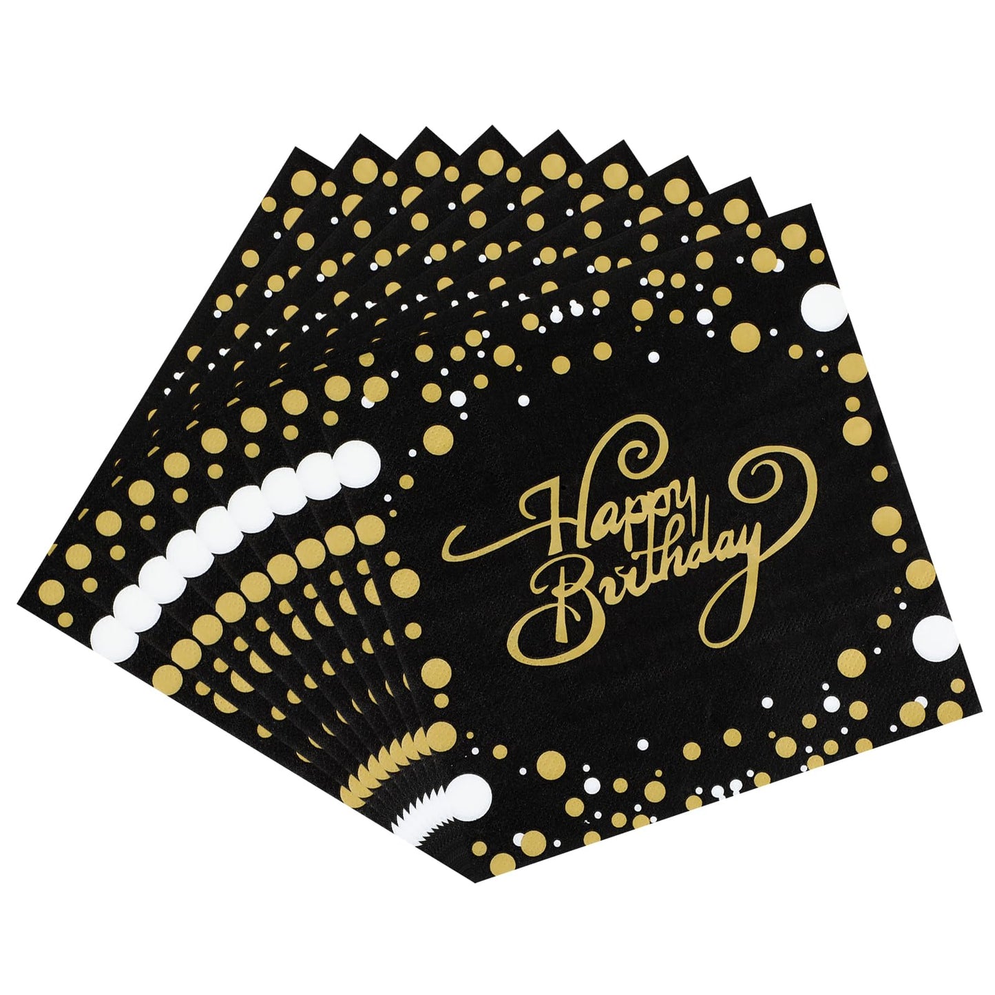 WLLHYF 40 Pcs Gold Napkins, Cocktail Napkins White And Gold Napkins Soft Absorbent Party Napkins with Gold Foil Polka Dot for Kitchen, Parties, Dinner