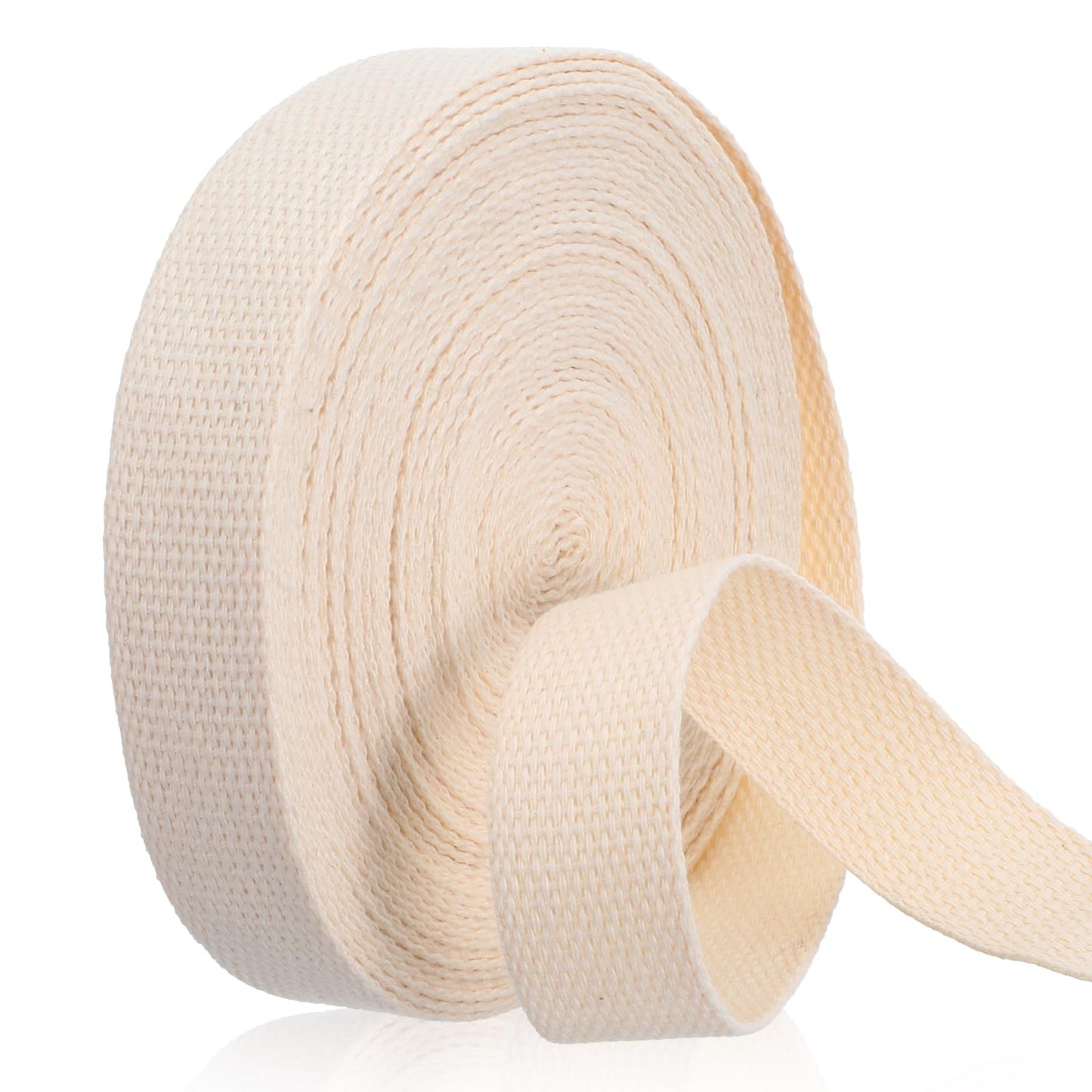 YBEATY Cotton Webbing Rolls Natural Cotton Weave Webbing Straps Heavy Tote Bag Straps Making Supplies DIY Dressmaking Crafts Decoration Accessories for Apron Bags Handles Cloth Cloth Belt (Natural)