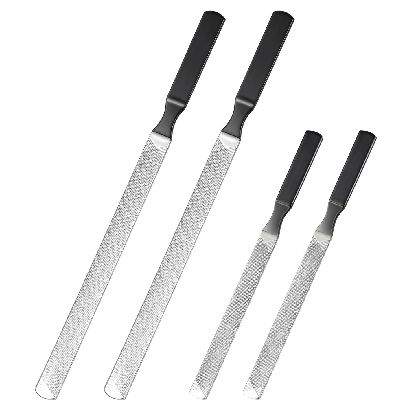 Dimeho 2 Pcs Toe Nail Files for Thick Nails, Professional Stainless Steel Nail File 4 Sides Fingernail Files with Anti-Slip Handle Dog Nail File Reusable Manicure Filer for Men Seniors and Dogs
