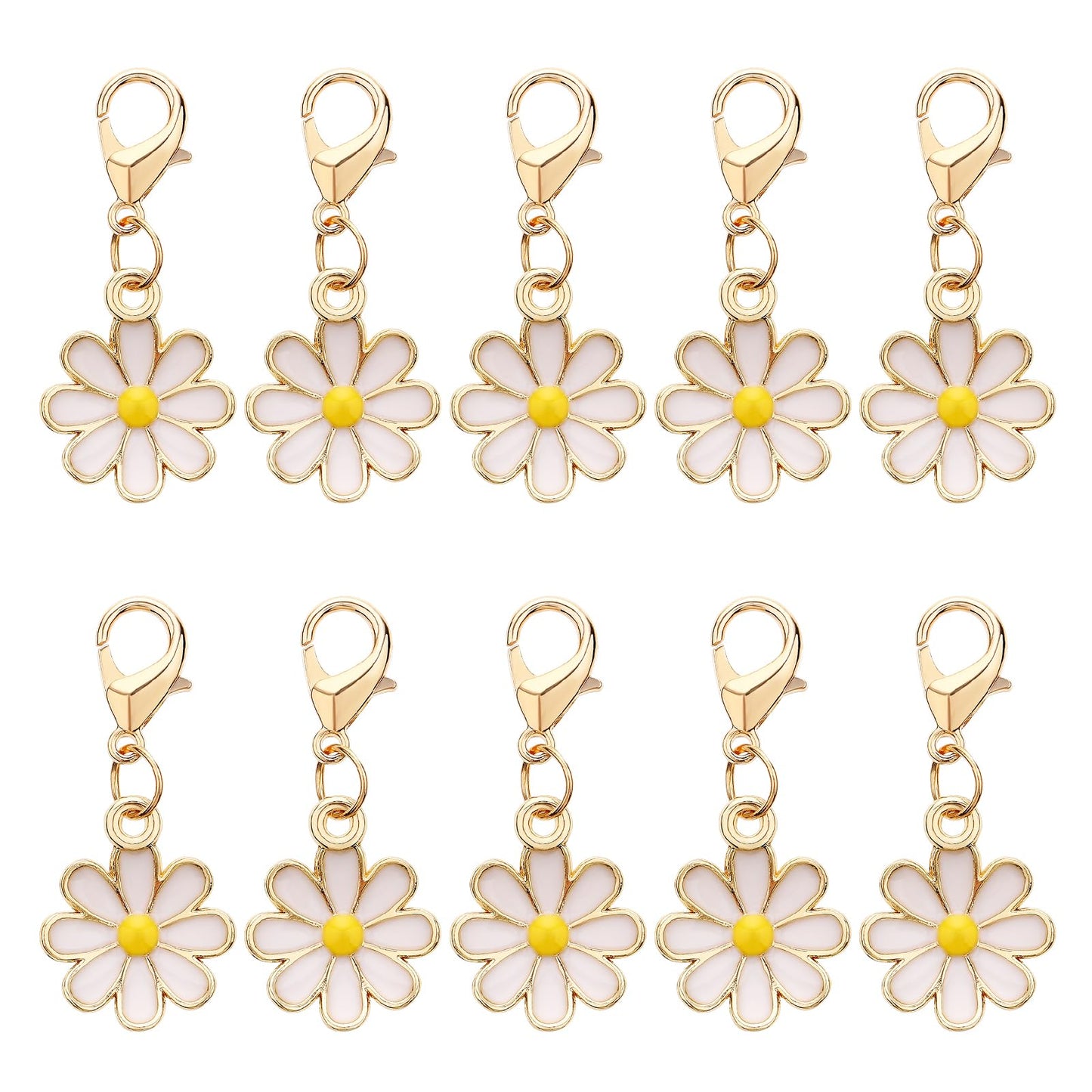 COMNICO 10 Pcs Stitch Markers for Knitting, Crochet-Daisy Flower Removable Stitch Markers Art Craft DIY Sewing Accessories for Knitting Weaving Sewing